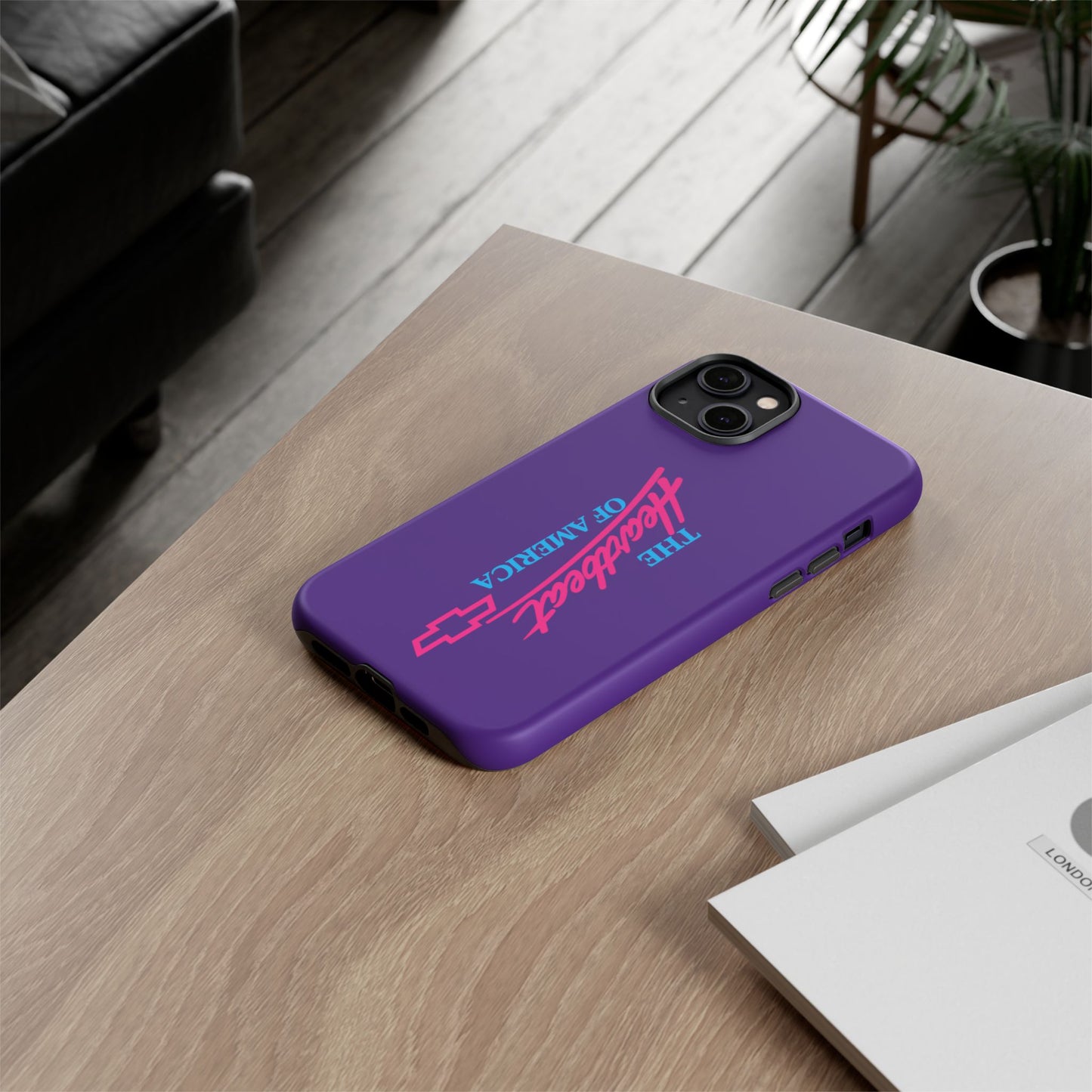 Purple  “The Heartbeat of America” Retro Chevy Logo, Slim Protective Cover