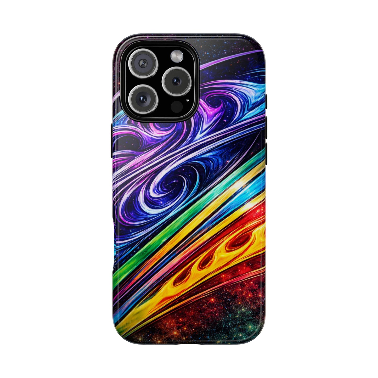Abstract Cosmic Swirls phone case | Galaxy Rainbow Protective Case