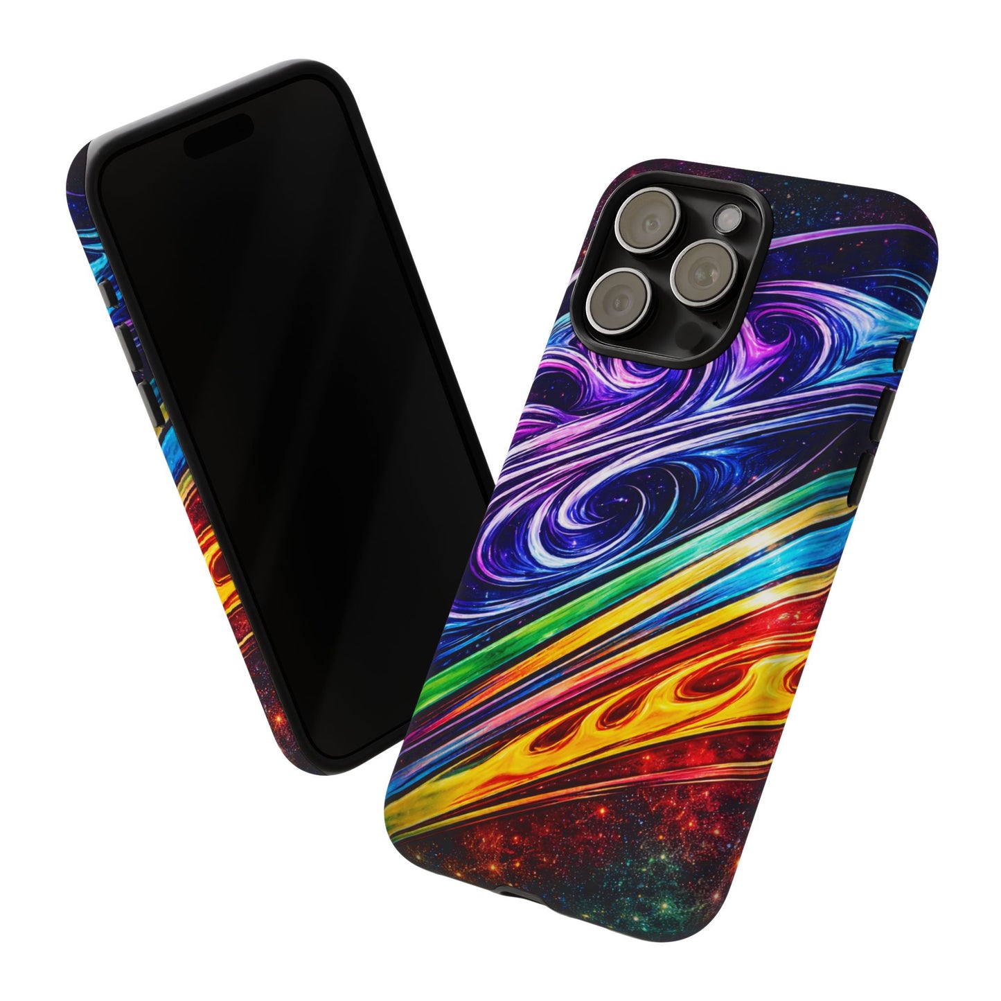 Abstract Cosmic Swirls phone case | Galaxy Rainbow Protective Case
