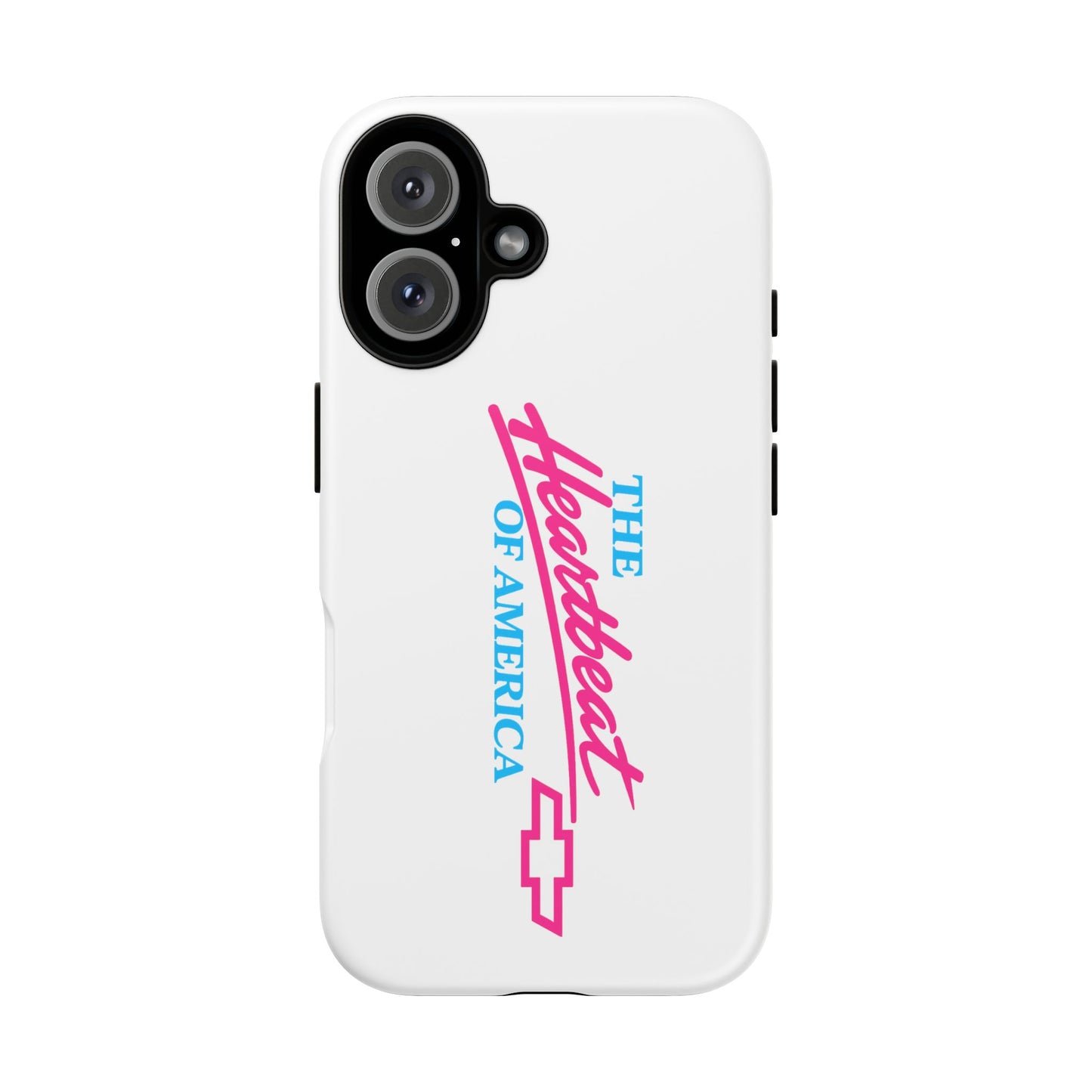 White  “The Heartbeat of America” Retro Chevy Logo, Slim Protective Cover