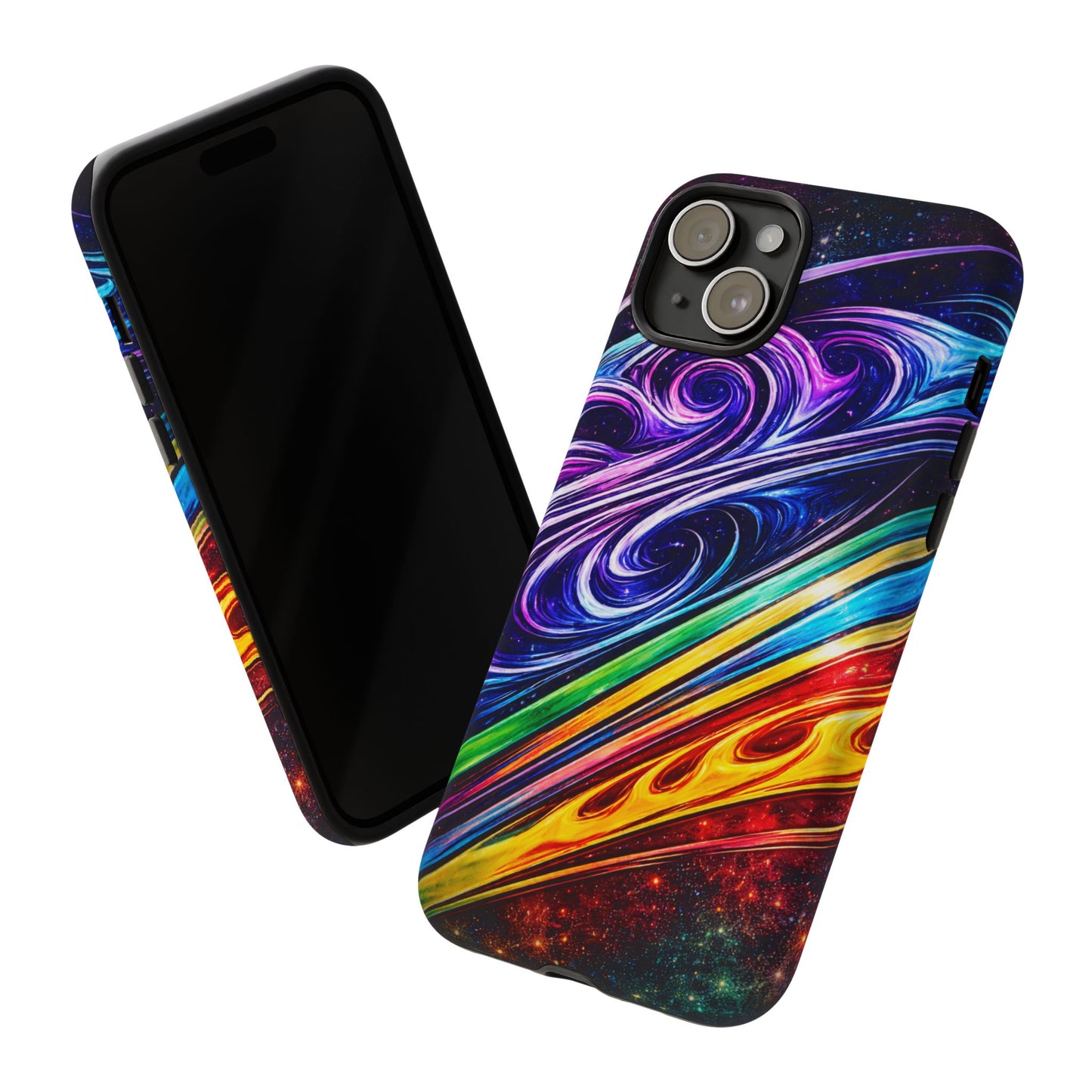 Abstract Cosmic Swirls phone case | Galaxy Rainbow Protective Case