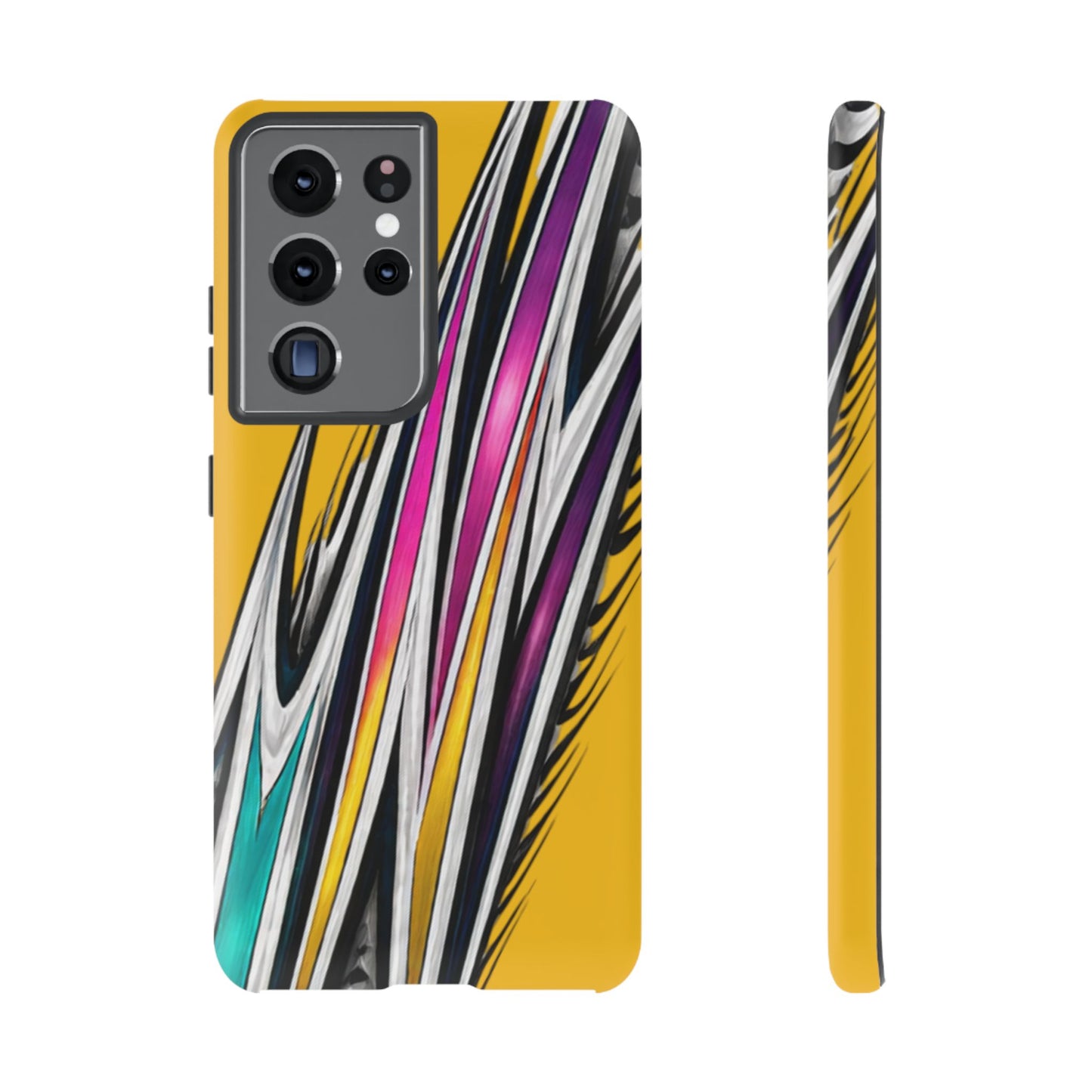 Yellow Abstract Stripes Phone Case | Tough Protective Phone Case