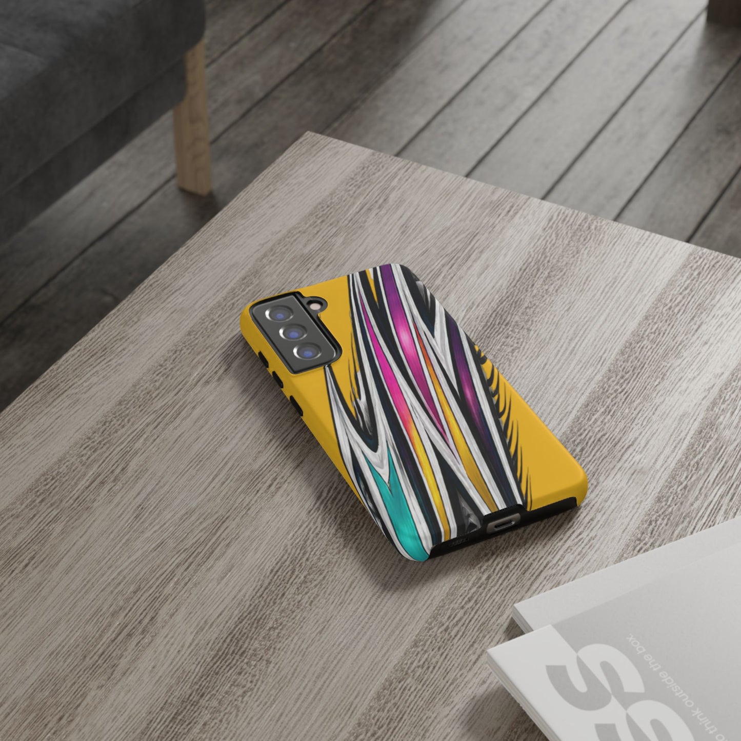 Yellow Abstract Stripes Phone Case | Tough Protective Phone Case