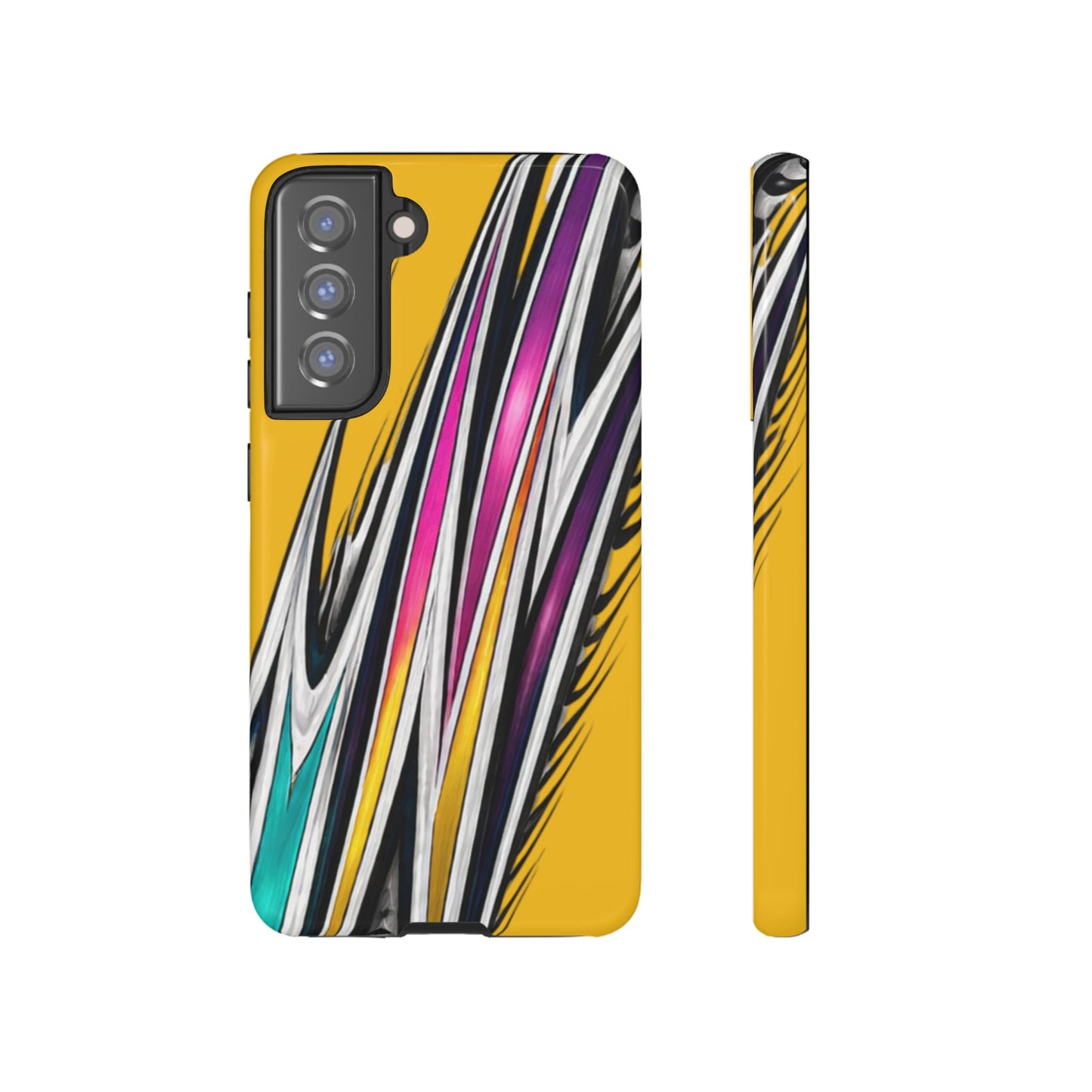 Yellow Abstract Stripes Phone Case | Tough Protective Phone Case