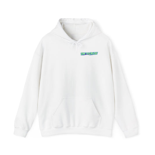 Cruise Night Hoodie — "Day To Cruise" Retro UFO Car Graphic