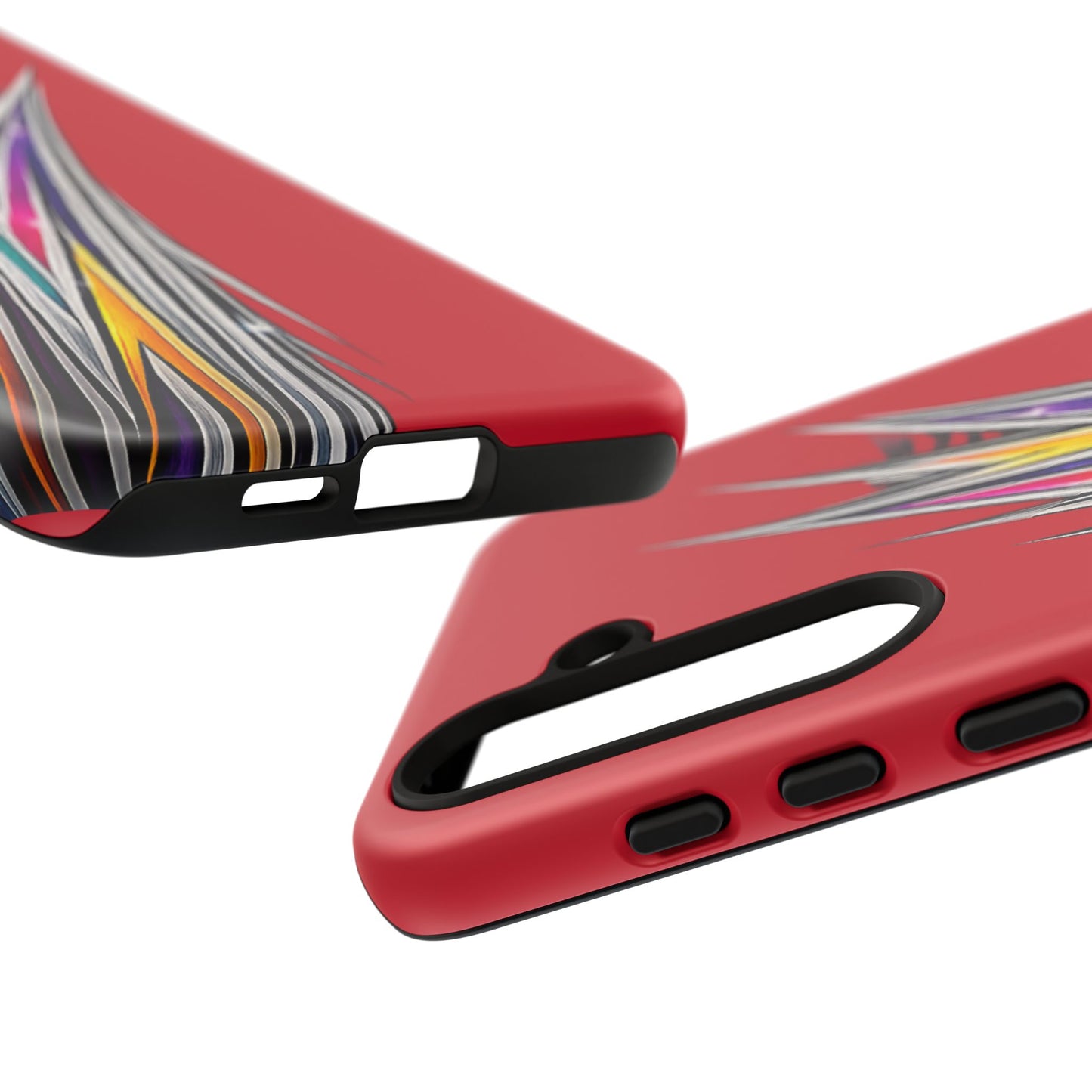 Colorburst Pinstripe Phone Case | Red Abstract Racing Stripe