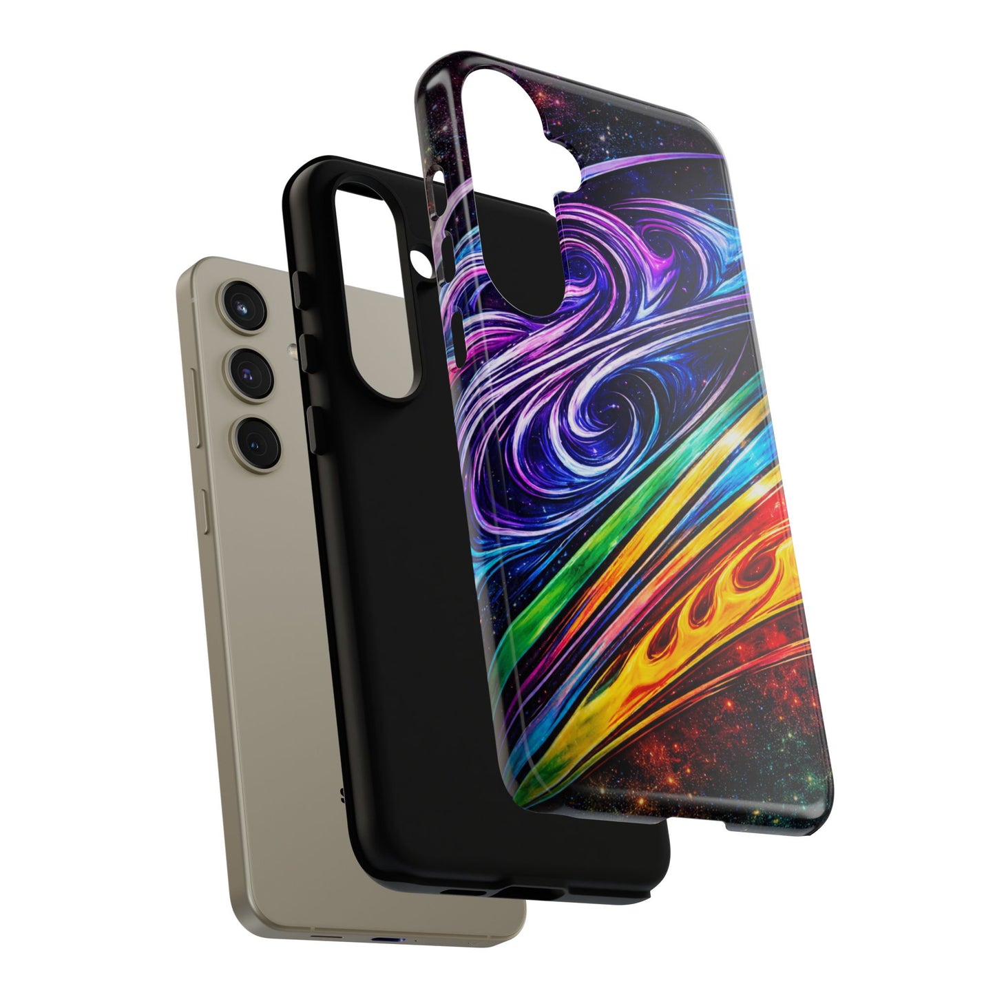 Abstract Cosmic Swirls phone case | Galaxy Rainbow Protective Case