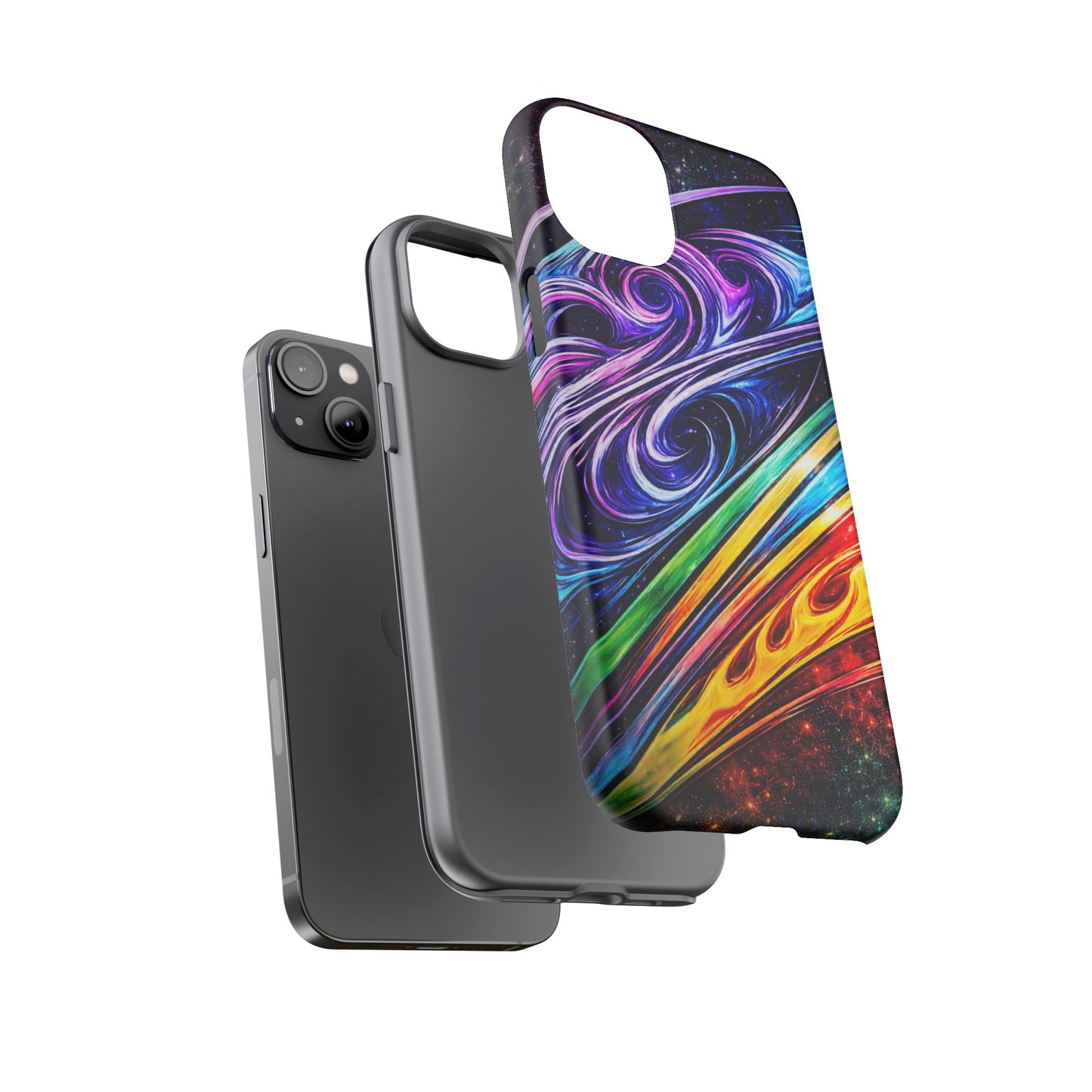 Abstract Cosmic Swirls phone case | Galaxy Rainbow Protective Case