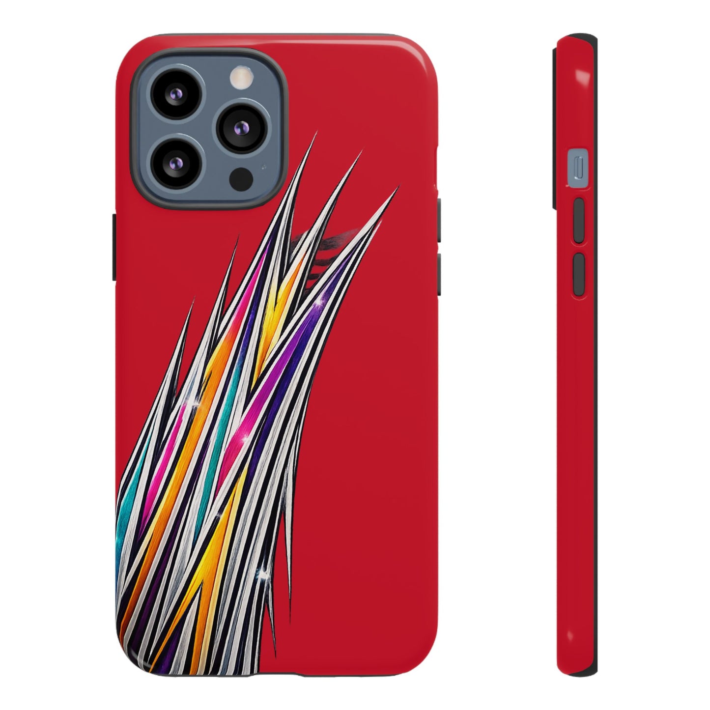 Colorburst Pinstripe Phone Case | Red Abstract Racing Stripe
