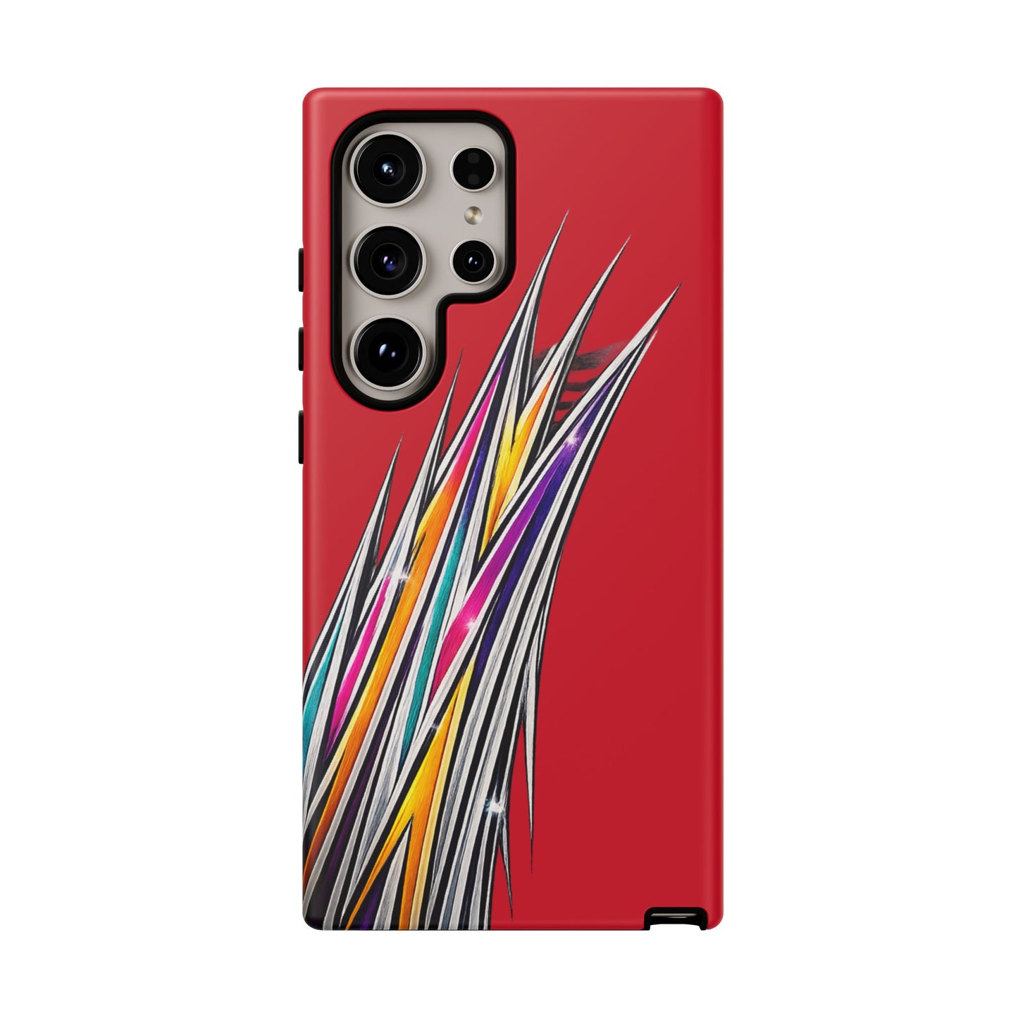 Colorburst Pinstripe Phone Case | Red Abstract Racing Stripe
