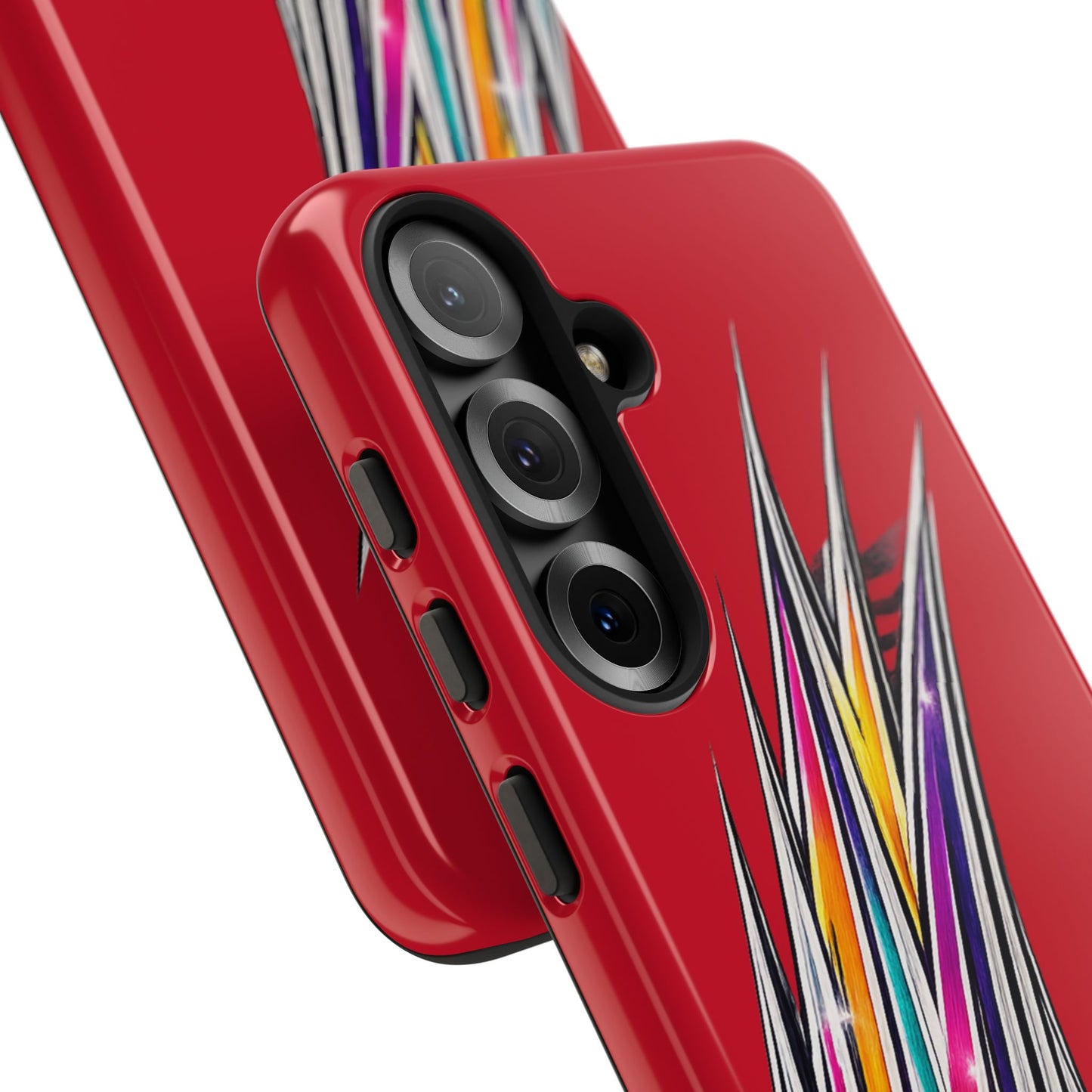 Colorburst Pinstripe Phone Case | Red Abstract Racing Stripe