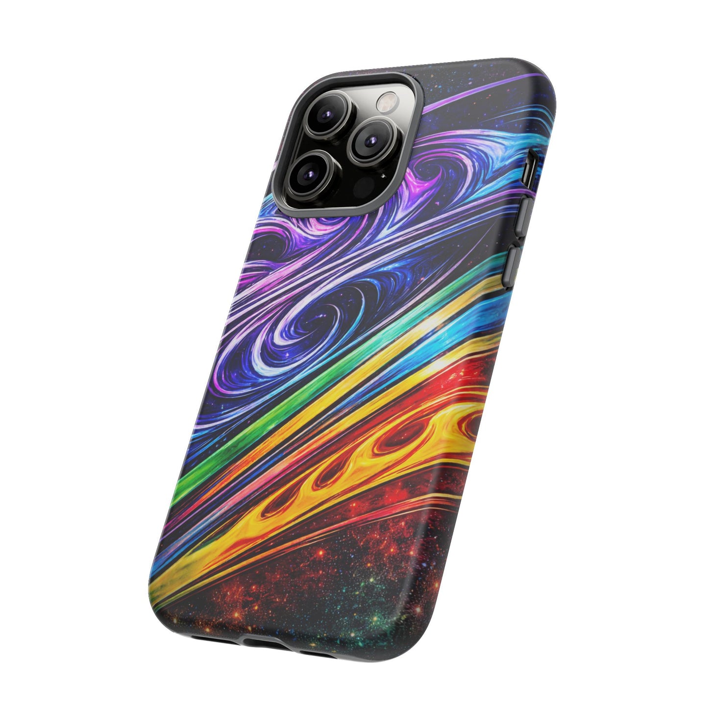 Abstract Cosmic Swirls phone case | Galaxy Rainbow Protective Case