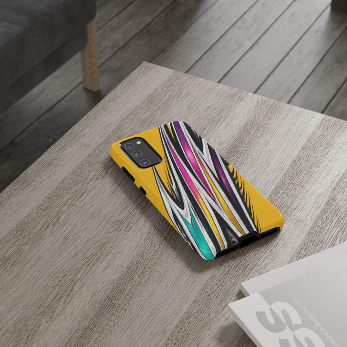 Yellow Abstract Stripes Phone Case | Tough Protective Phone Case