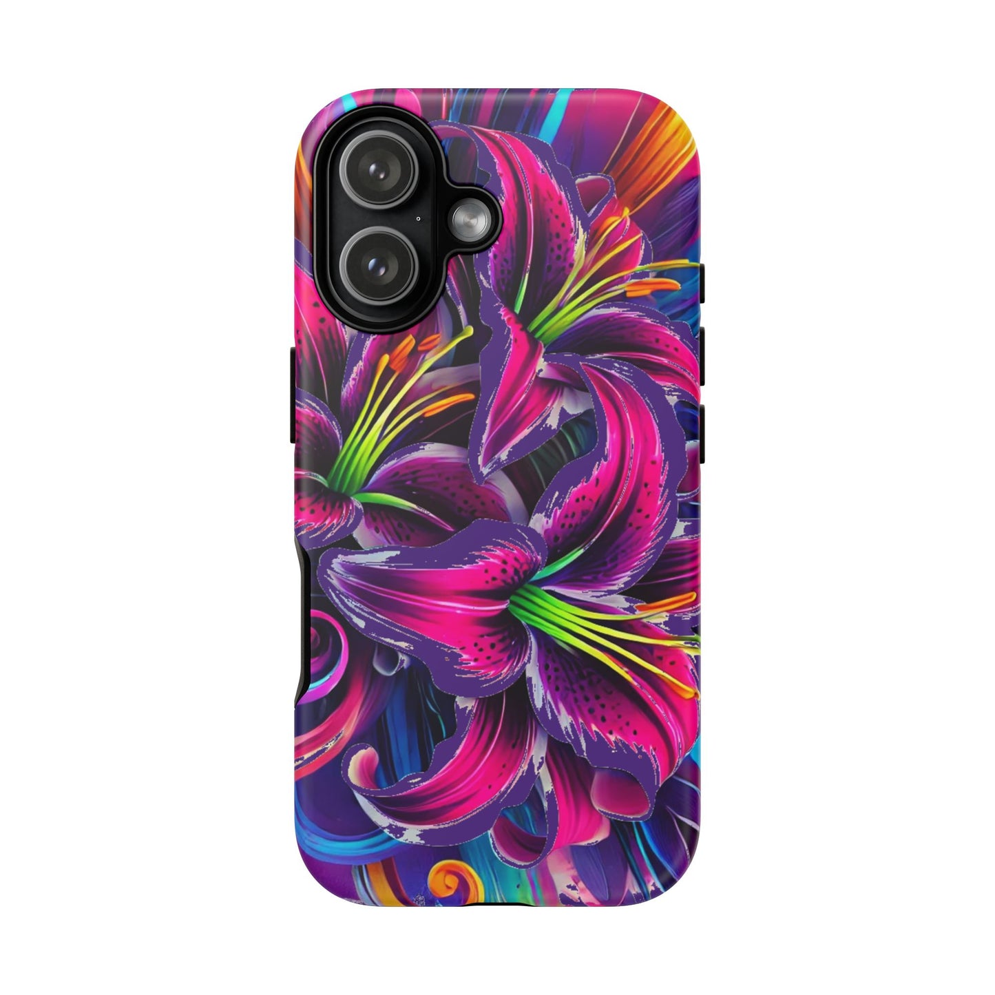 Neon Lily Illustration Tough Case | Floral Phone Cover