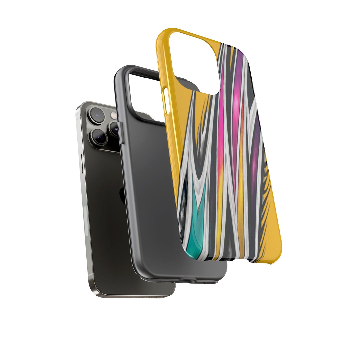 Yellow Abstract Stripes Phone Case | Tough Protective Phone Case
