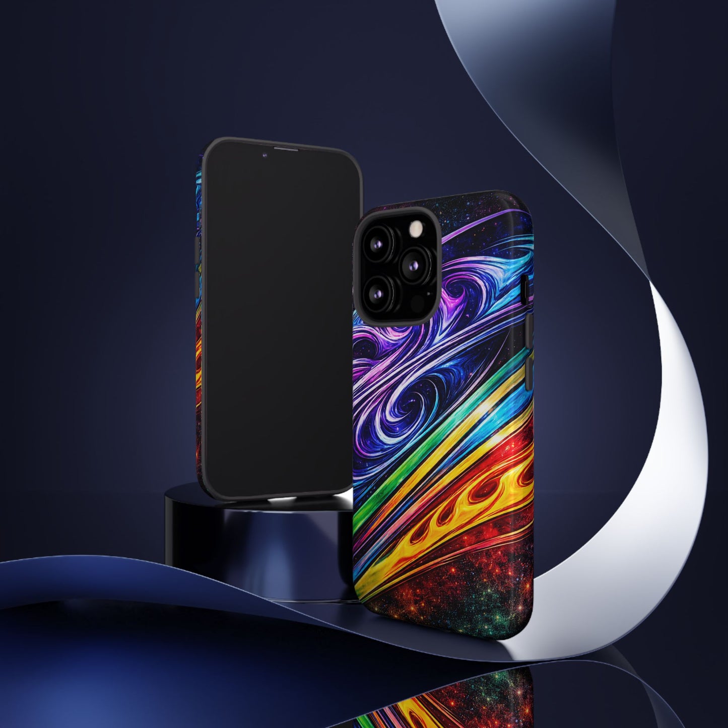 Abstract Cosmic Swirls phone case | Galaxy Rainbow Protective Case