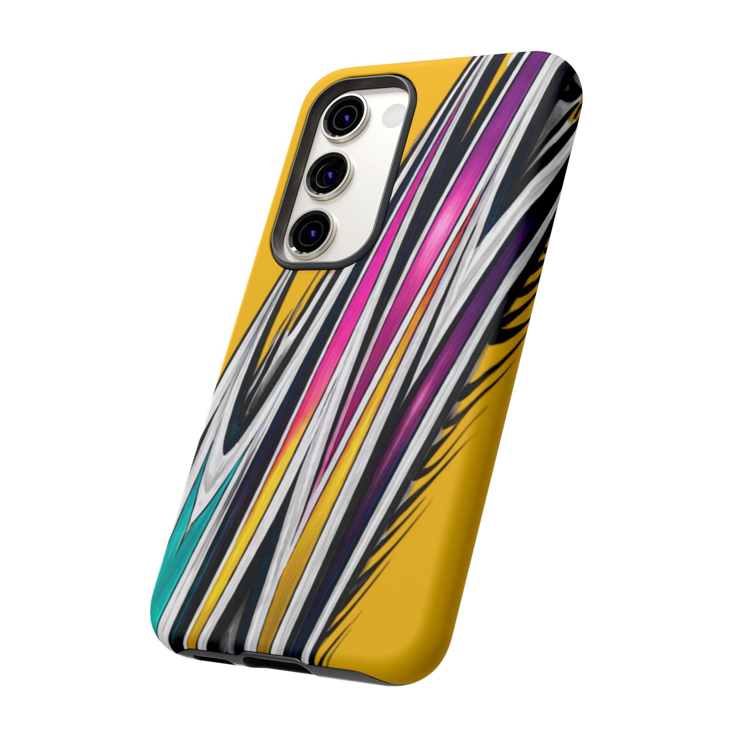 Yellow Abstract Stripes Phone Case | Tough Protective Phone Case