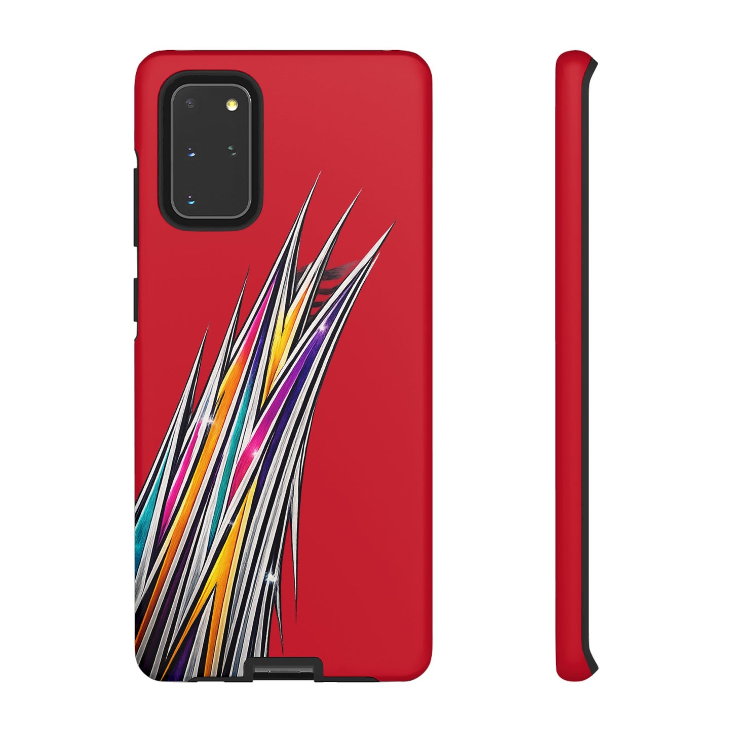 Colorburst Pinstripe Phone Case | Red Abstract Racing Stripe