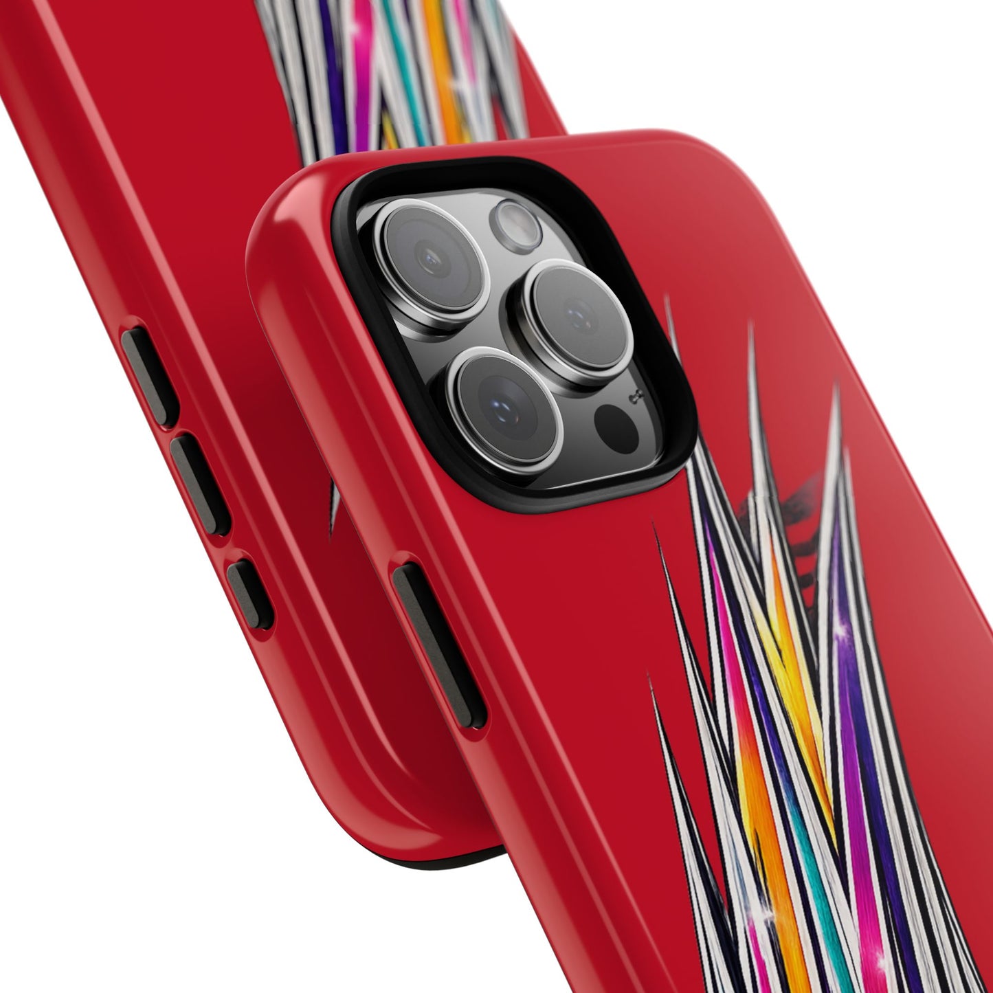 Colorburst Pinstripe Phone Case | Red Abstract Racing Stripe