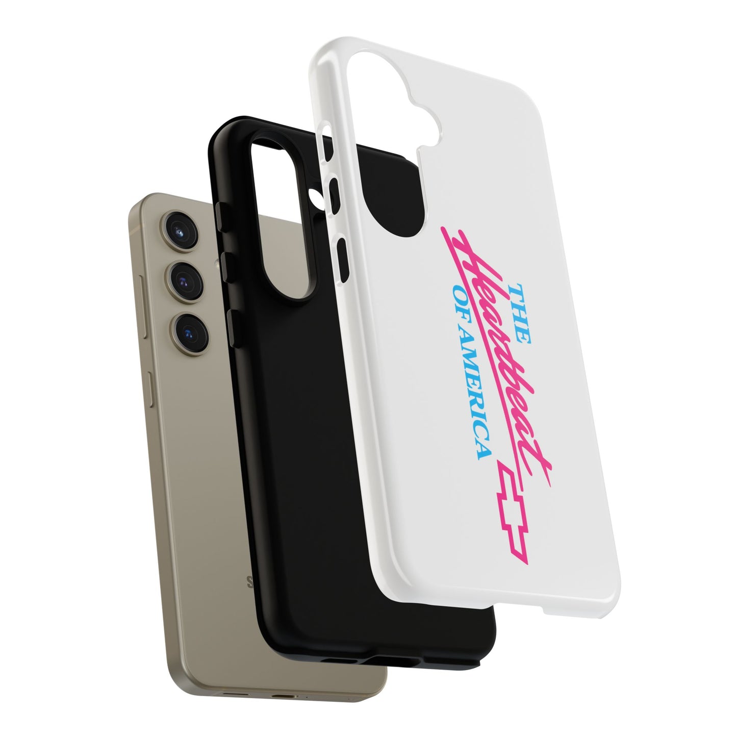 White  “The Heartbeat of America” Retro Chevy Logo, Slim Protective Cover