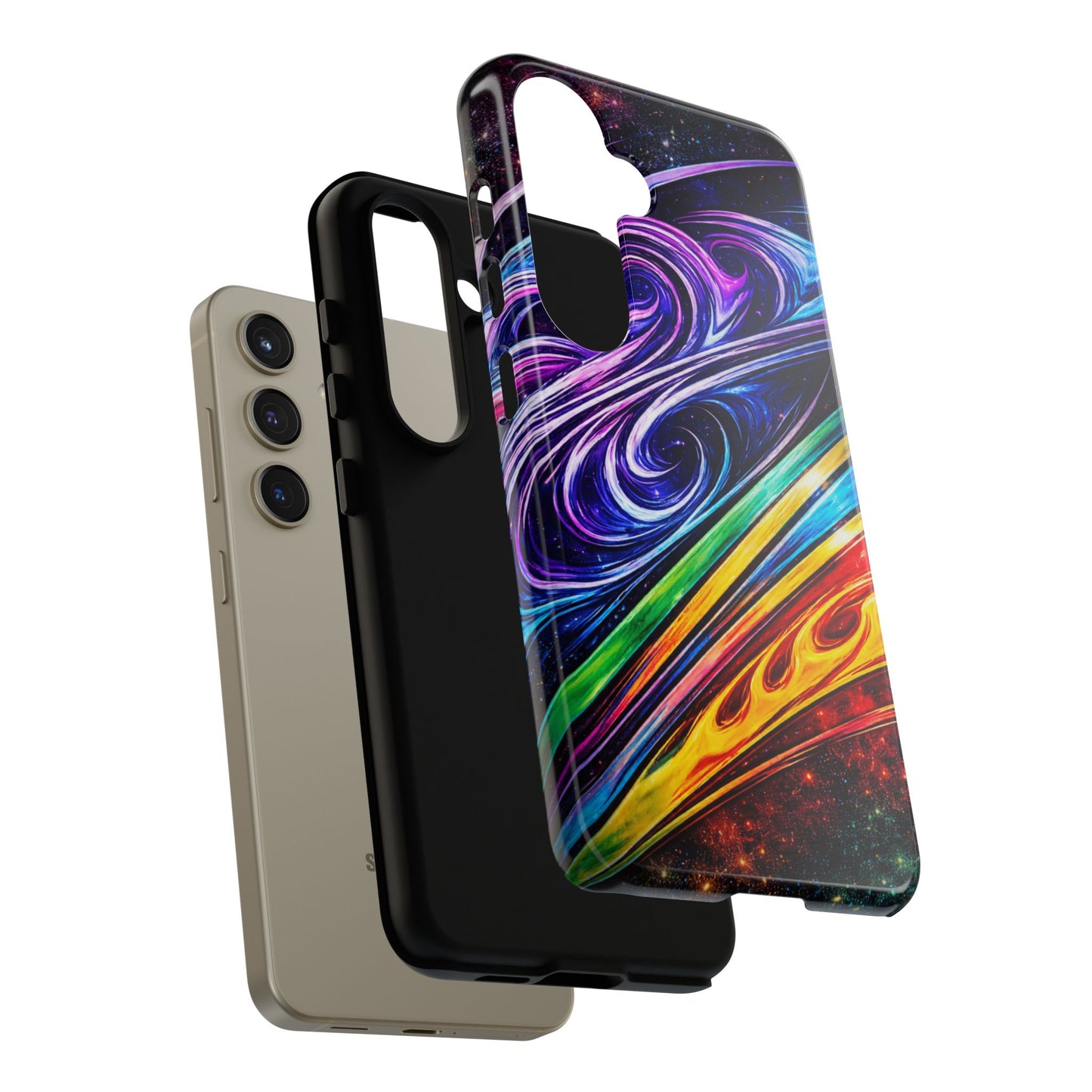 Abstract Cosmic Swirls phone case | Galaxy Rainbow Protective Case