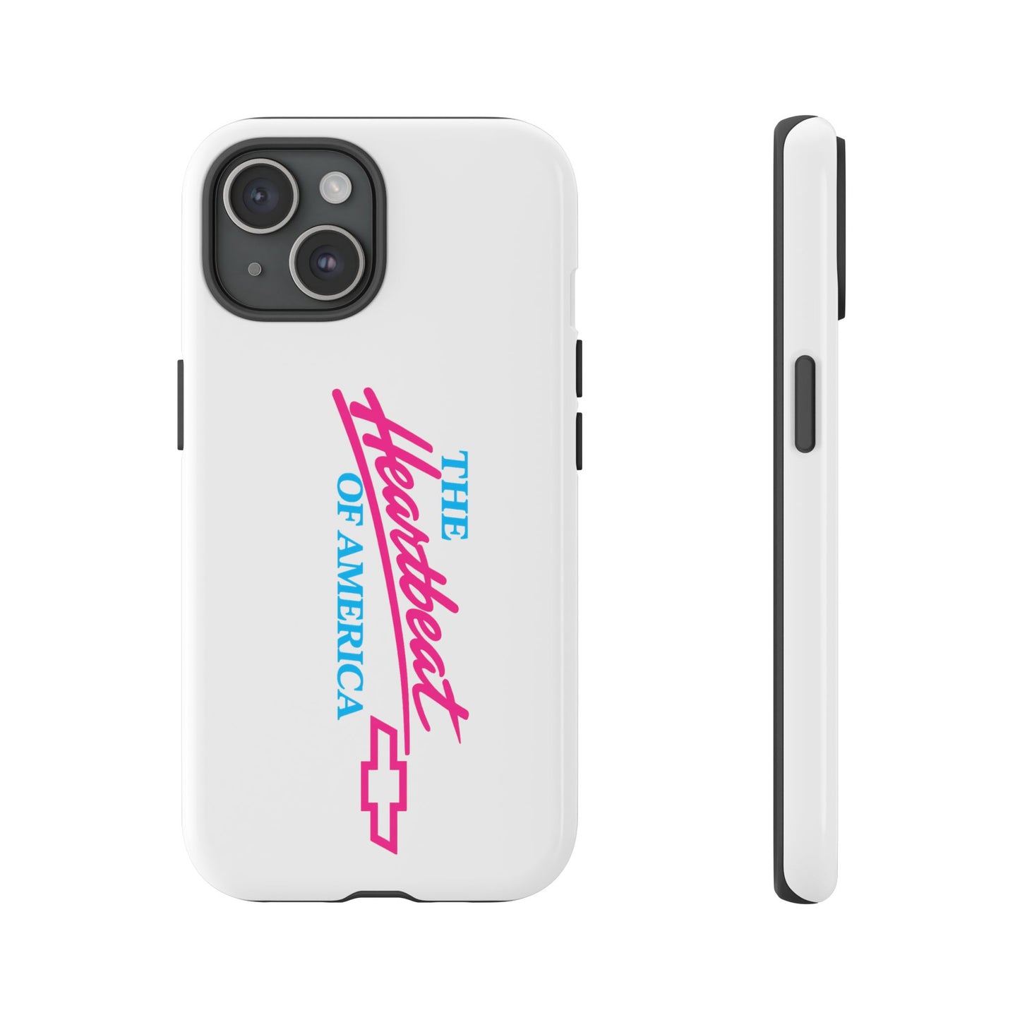 White  “The Heartbeat of America” Retro Chevy Logo, Slim Protective Cover