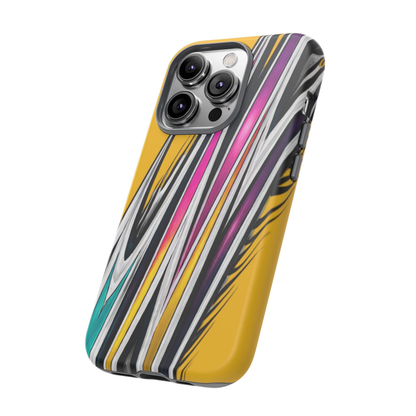 Yellow Abstract Stripes Phone Case | Tough Protective Phone Case