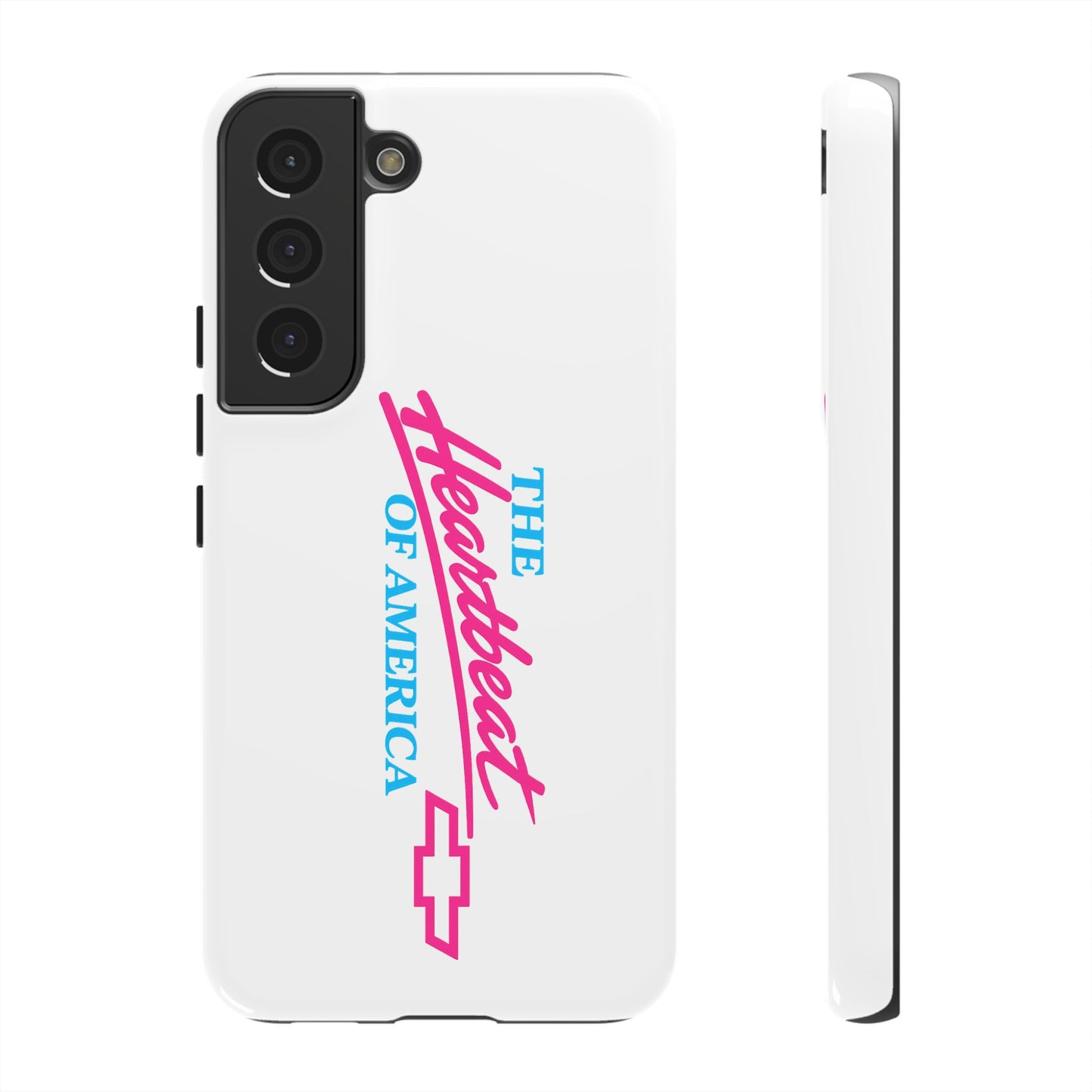 White  “The Heartbeat of America” Retro Chevy Logo, Slim Protective Cover