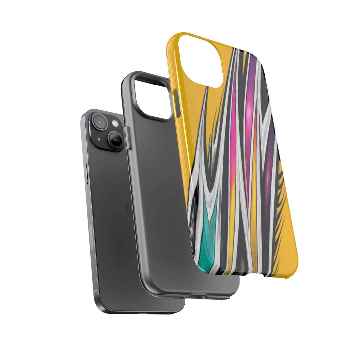 Yellow Abstract Stripes Phone Case | Tough Protective Phone Case