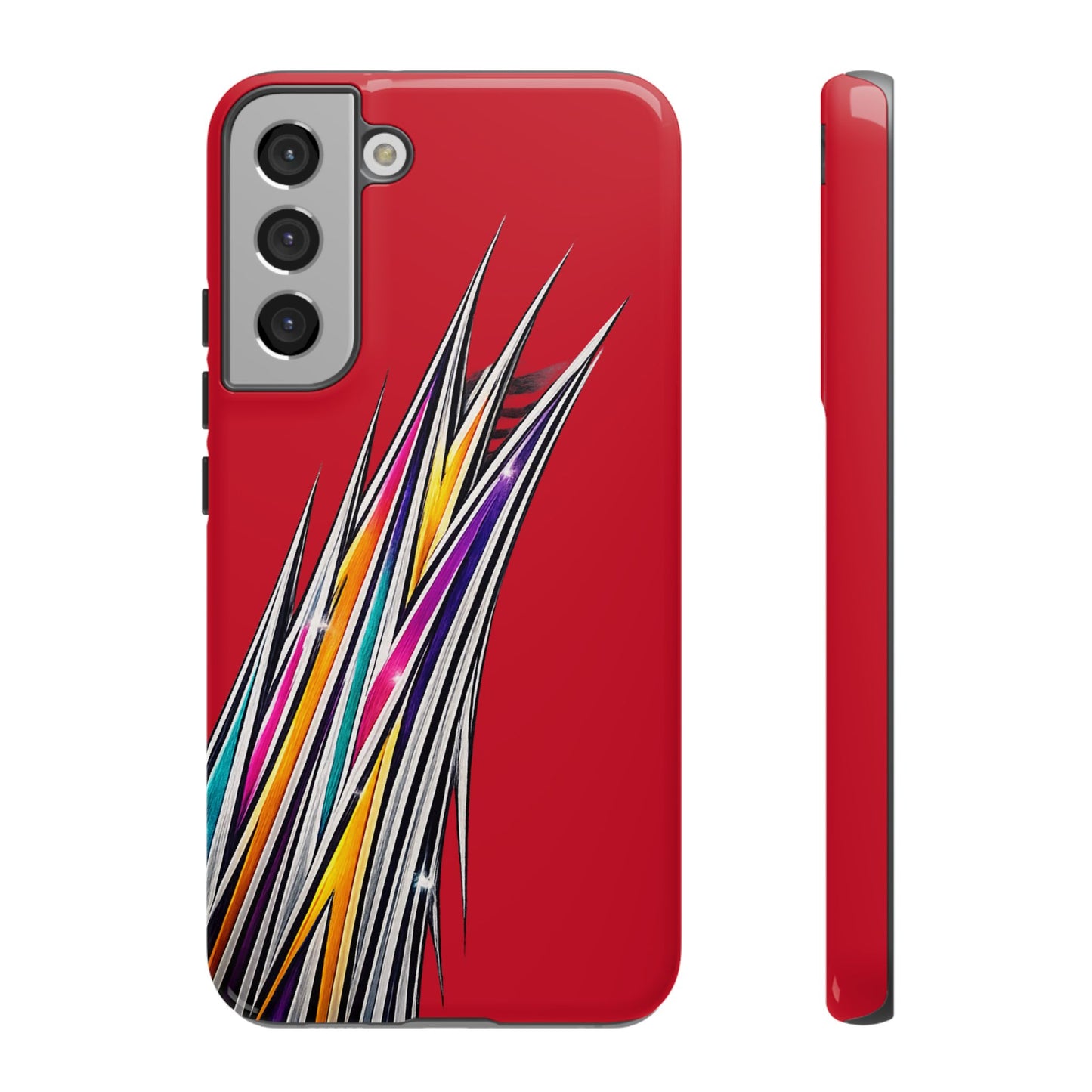 Colorburst Pinstripe Phone Case | Red Abstract Racing Stripe