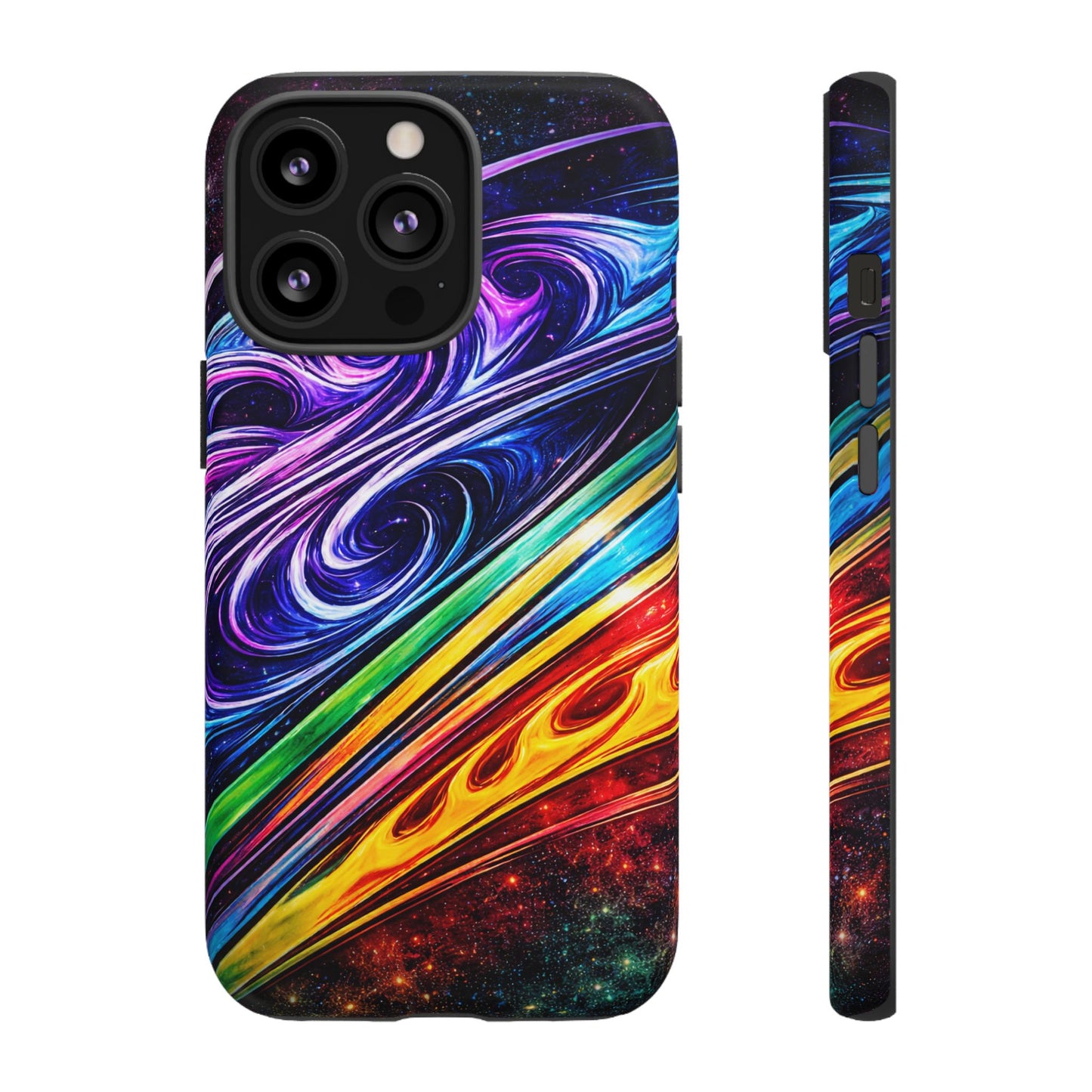 Abstract Cosmic Swirls phone case | Galaxy Rainbow Protective Case