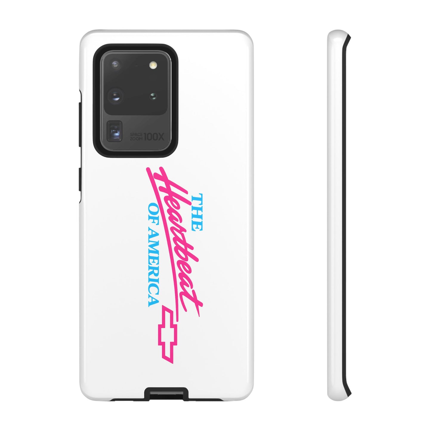 White  “The Heartbeat of America” Retro Chevy Logo, Slim Protective Cover