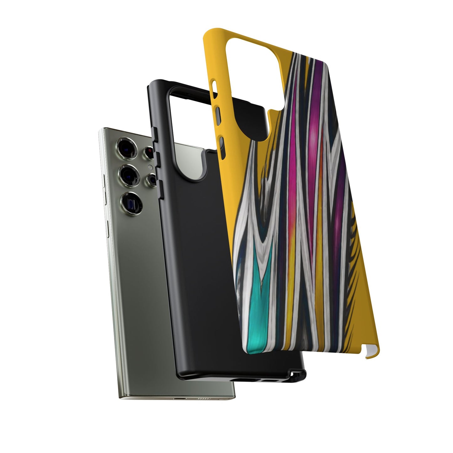 Yellow Abstract Stripes Phone Case | Tough Protective Phone Case