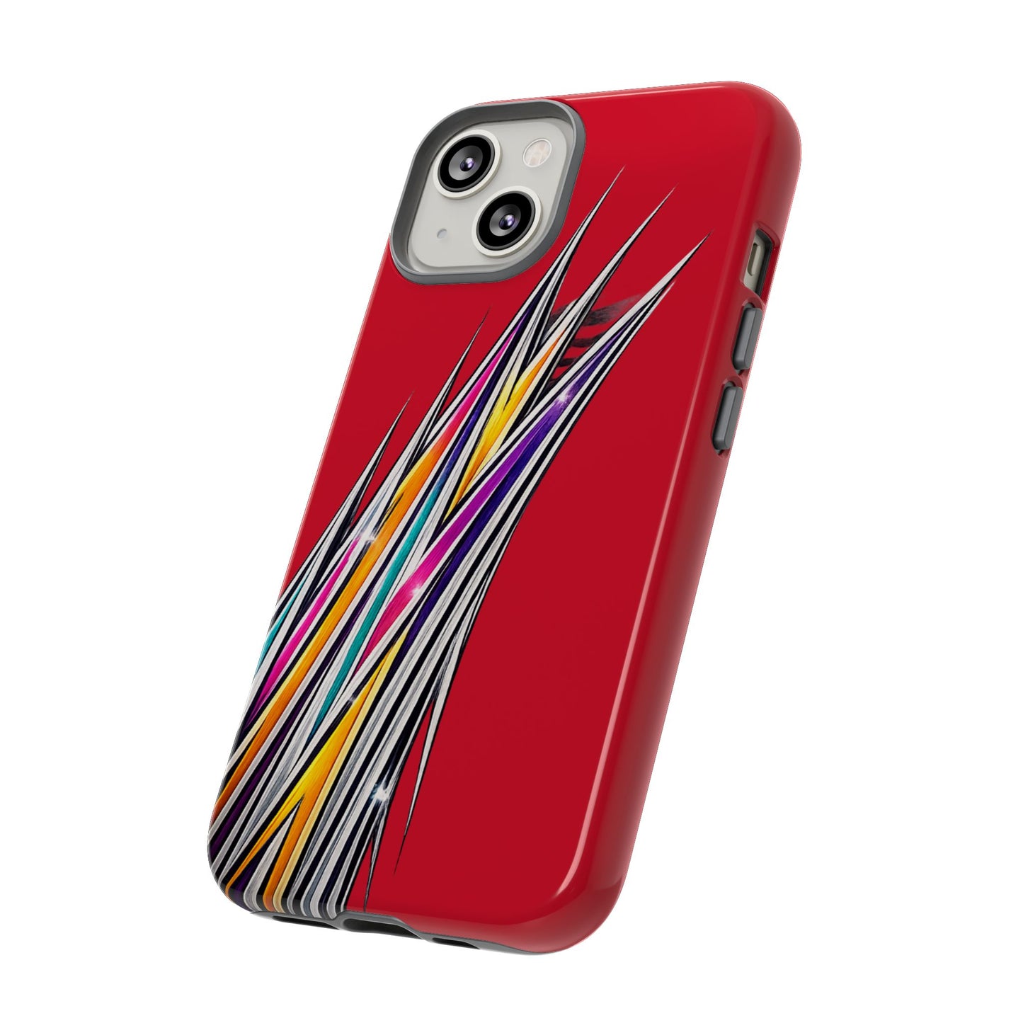 Colorburst Pinstripe Phone Case | Red Abstract Racing Stripe