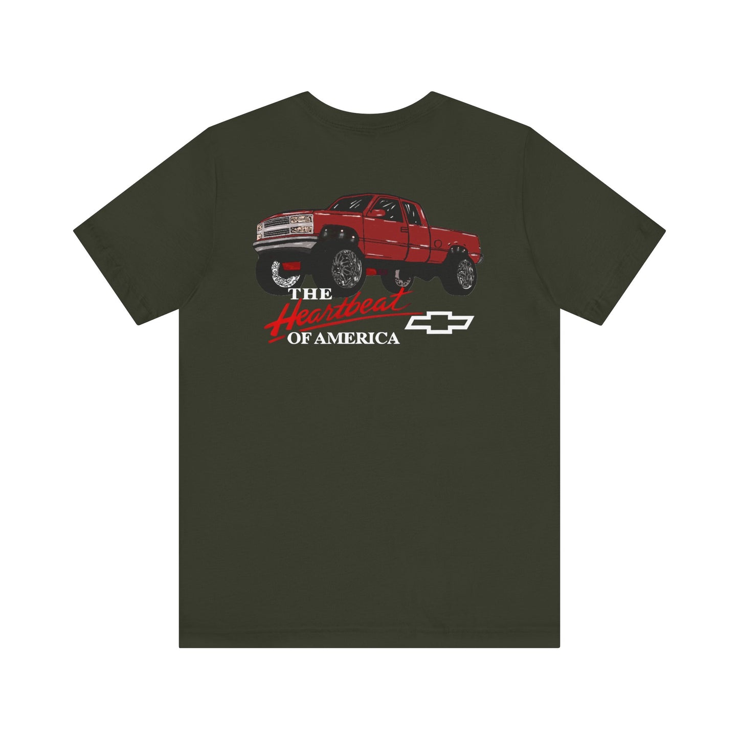 Heartbeat America Tee, Unisex Short Sleeve T-Shirt, Casual Vintage Style,