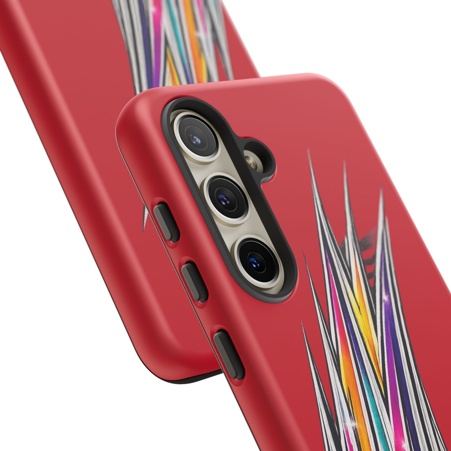 Colorburst Pinstripe Phone Case | Red Abstract Racing Stripe