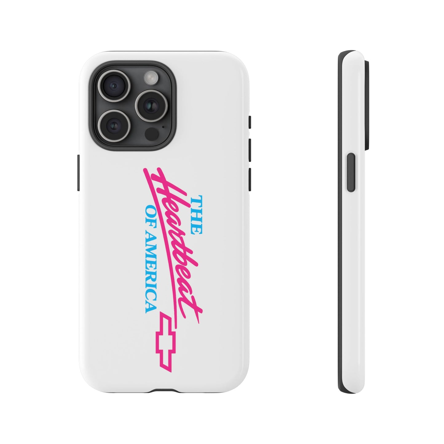 White  “The Heartbeat of America” Retro Chevy Logo, Slim Protective Cover