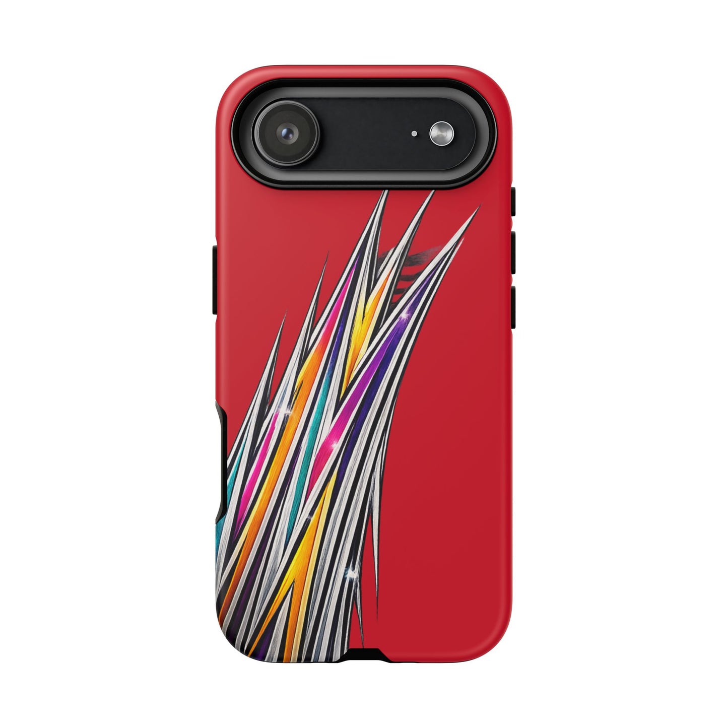 Colorburst Pinstripe Phone Case | Red Abstract Racing Stripe