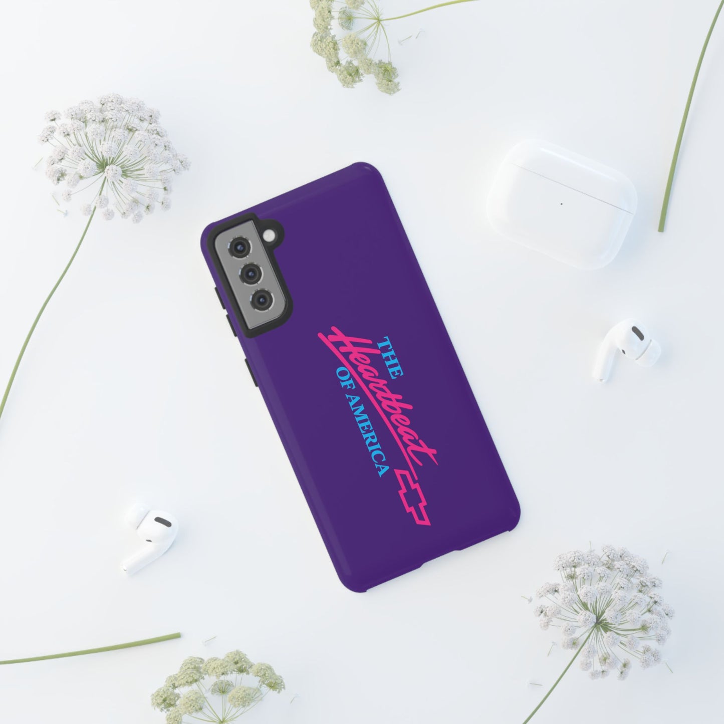 Purple  “The Heartbeat of America” Retro Chevy Logo, Slim Protective Cover