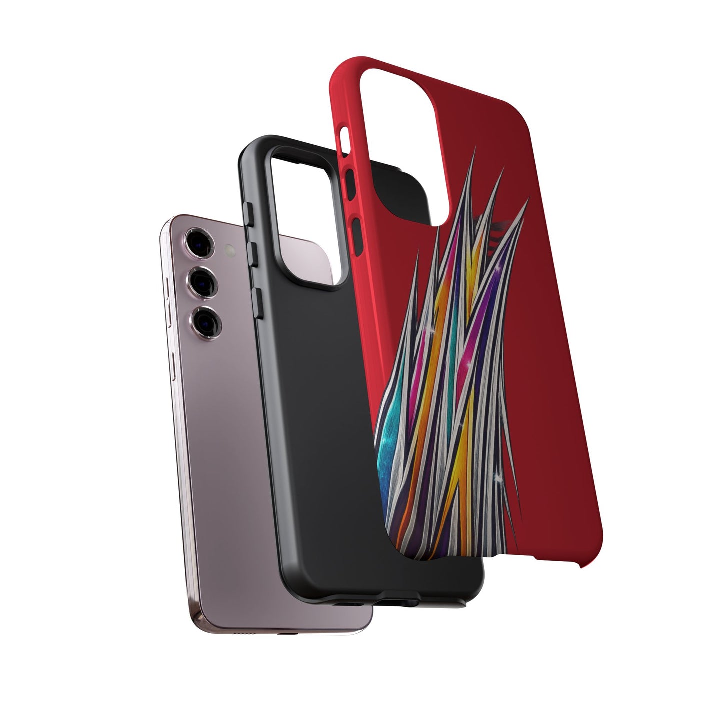 Colorburst Pinstripe Phone Case | Red Abstract Racing Stripe