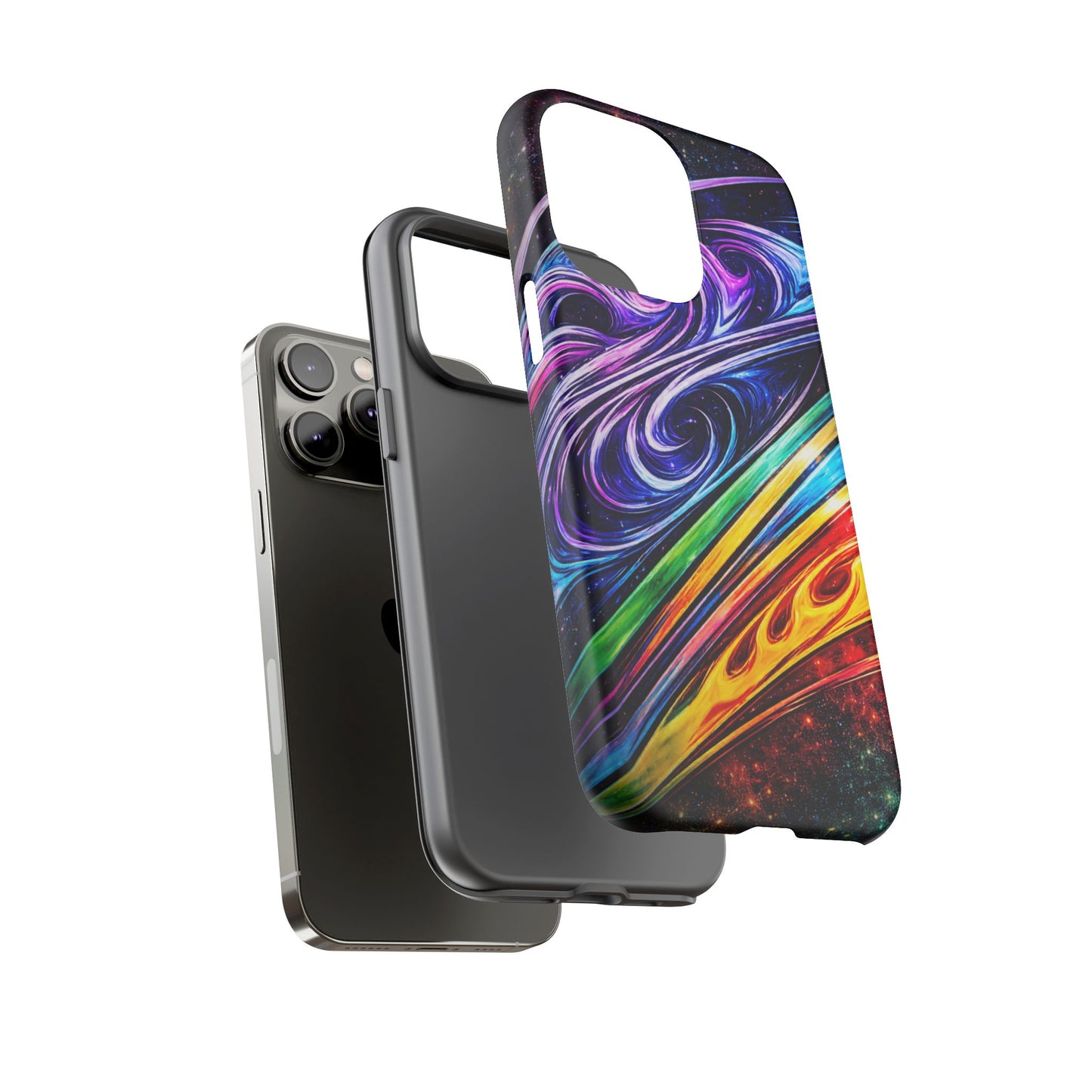 Abstract Cosmic Swirls phone case | Galaxy Rainbow Protective Case