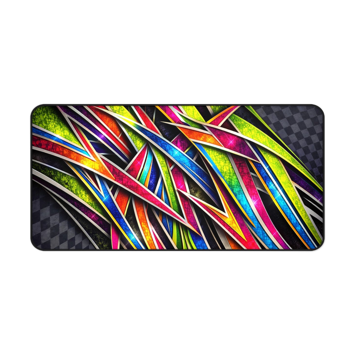 Desk Mat Vibrant Neon Abstract Gaming Mouse Pad