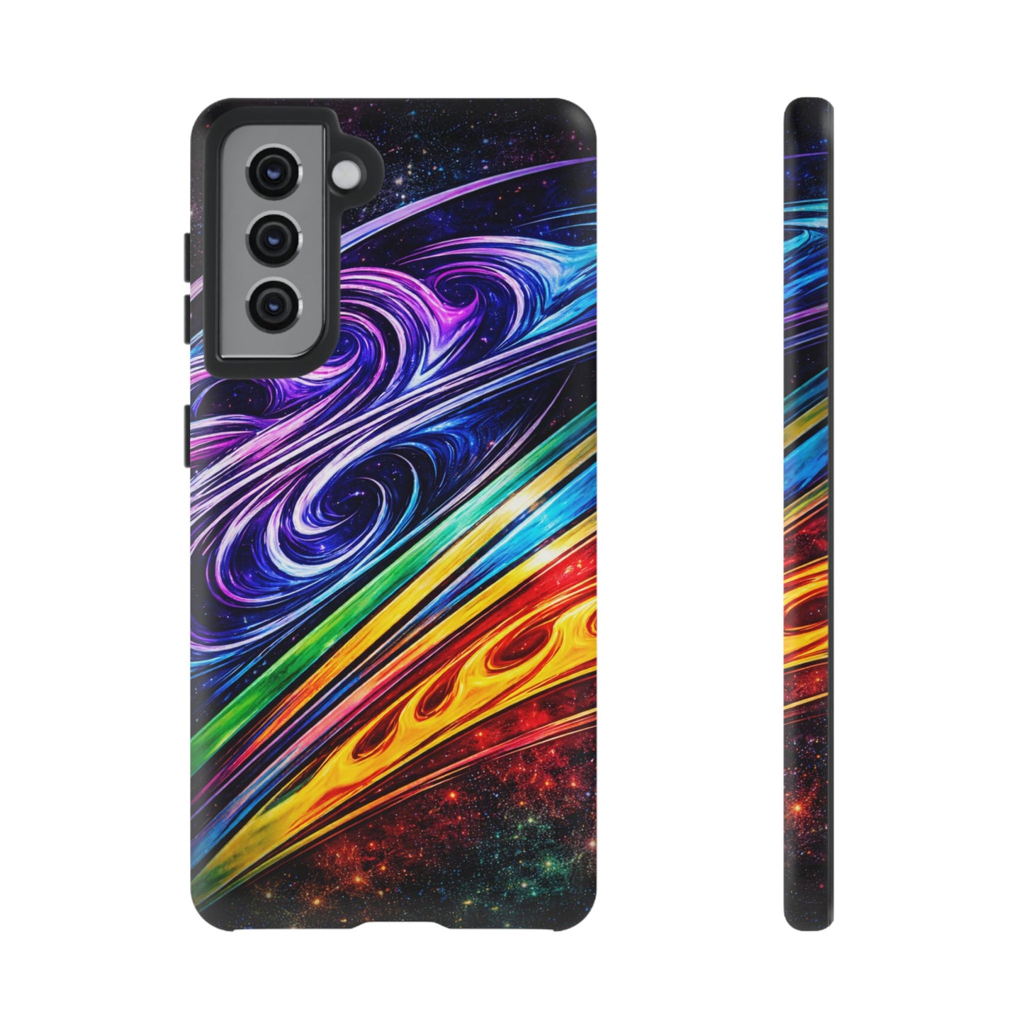 Abstract Cosmic Swirls phone case | Galaxy Rainbow Protective Case