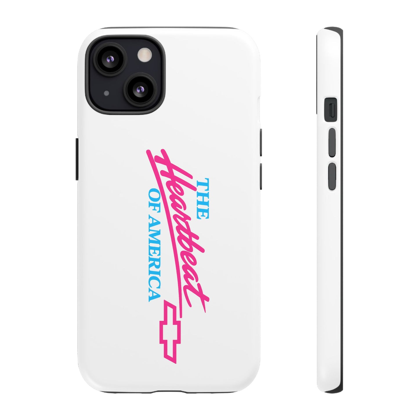 White  “The Heartbeat of America” Retro Chevy Logo, Slim Protective Cover
