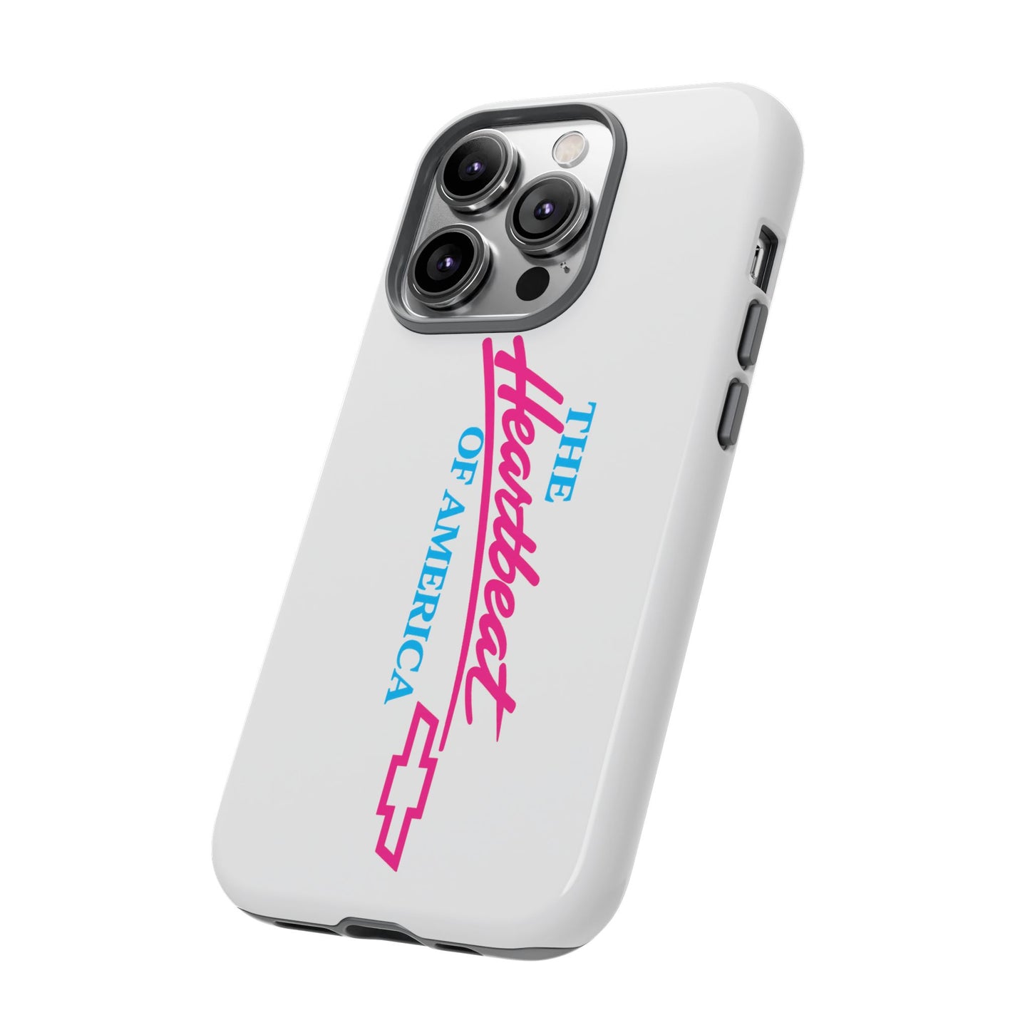 White  “The Heartbeat of America” Retro Chevy Logo, Slim Protective Cover