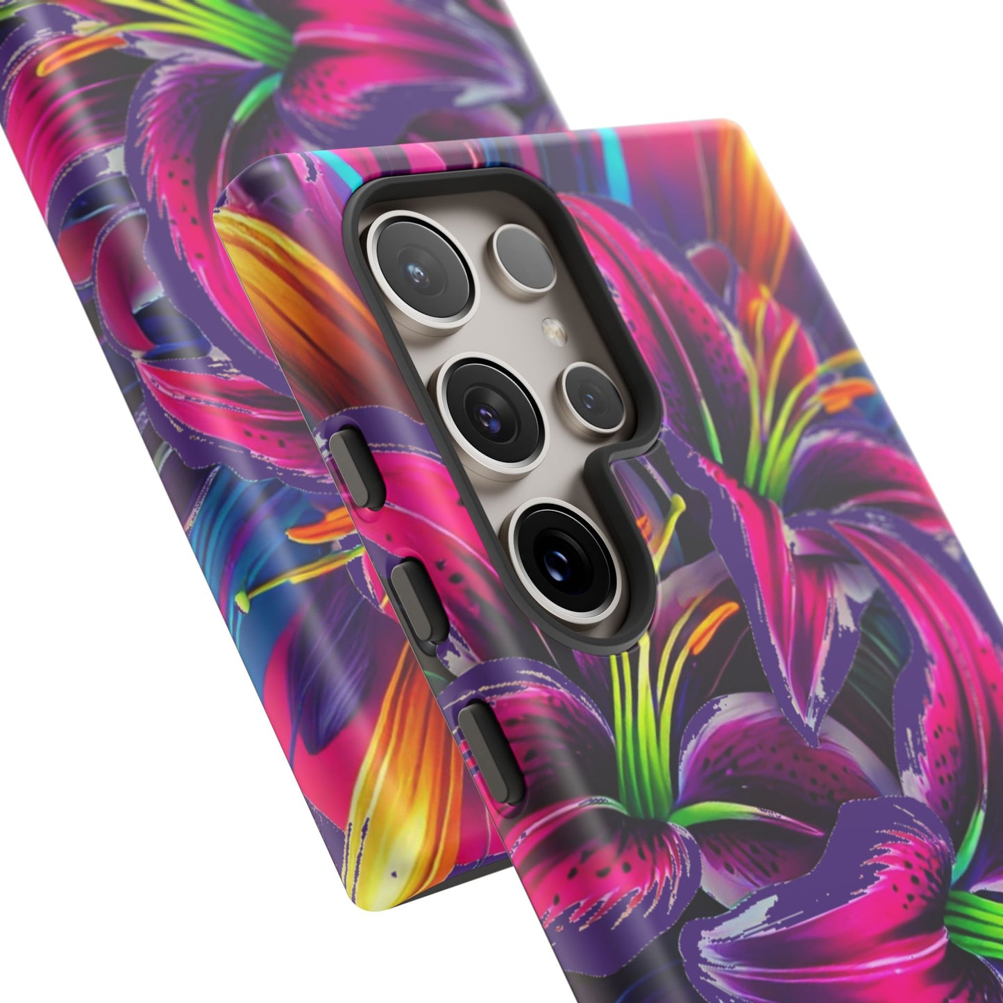 Neon Lily Illustration Tough Case | Floral Phone Cover