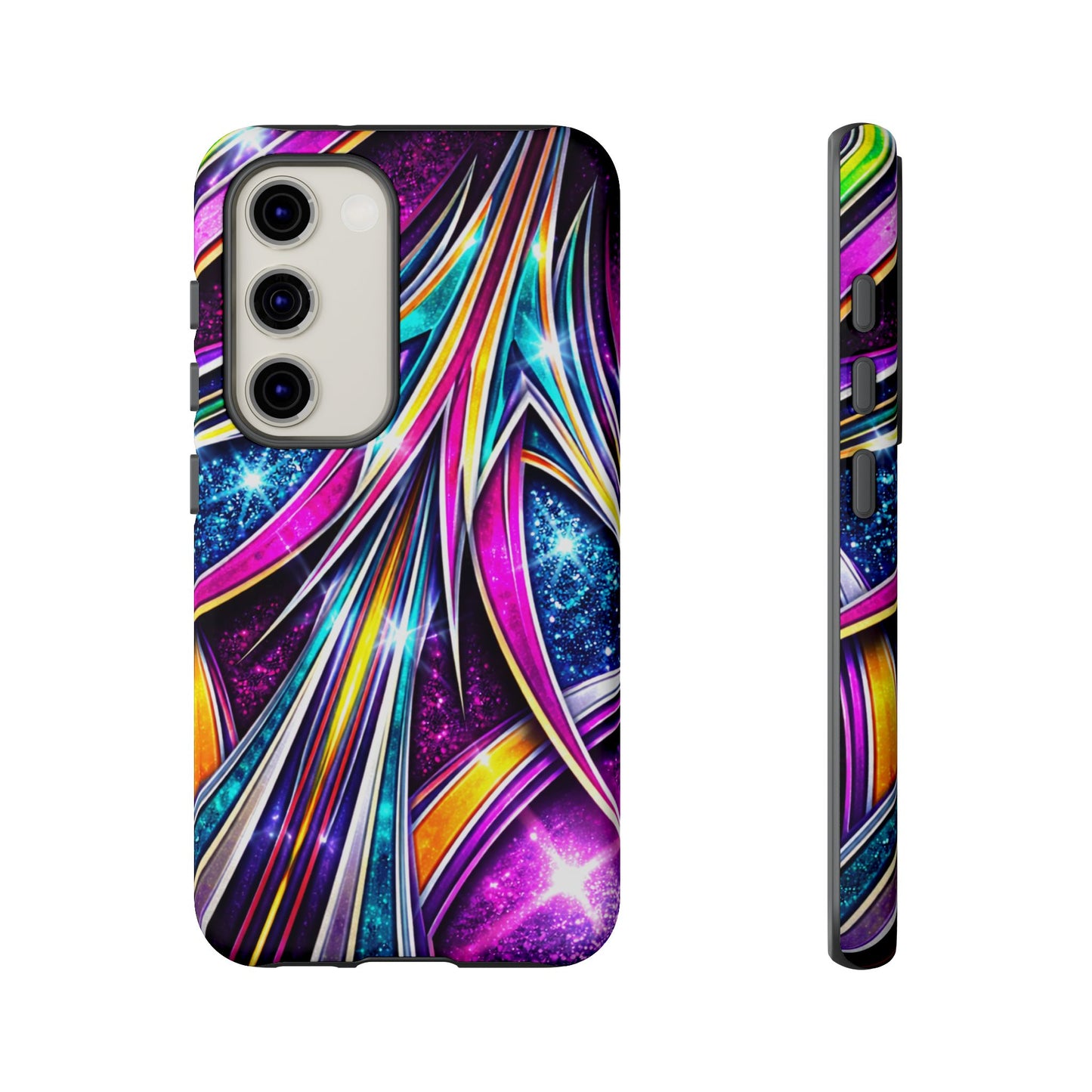 Custom Lowrider Pinstripe Swirl Tough Phone Case – Impact Resistant