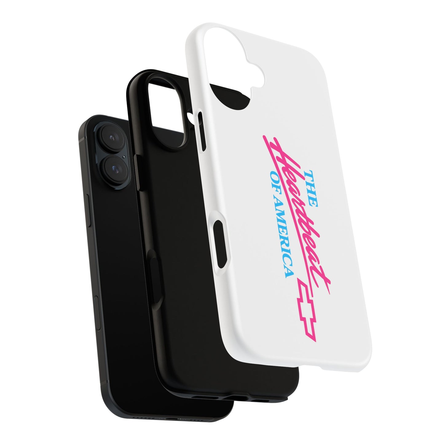 White  “The Heartbeat of America” Retro Chevy Logo, Slim Protective Cover