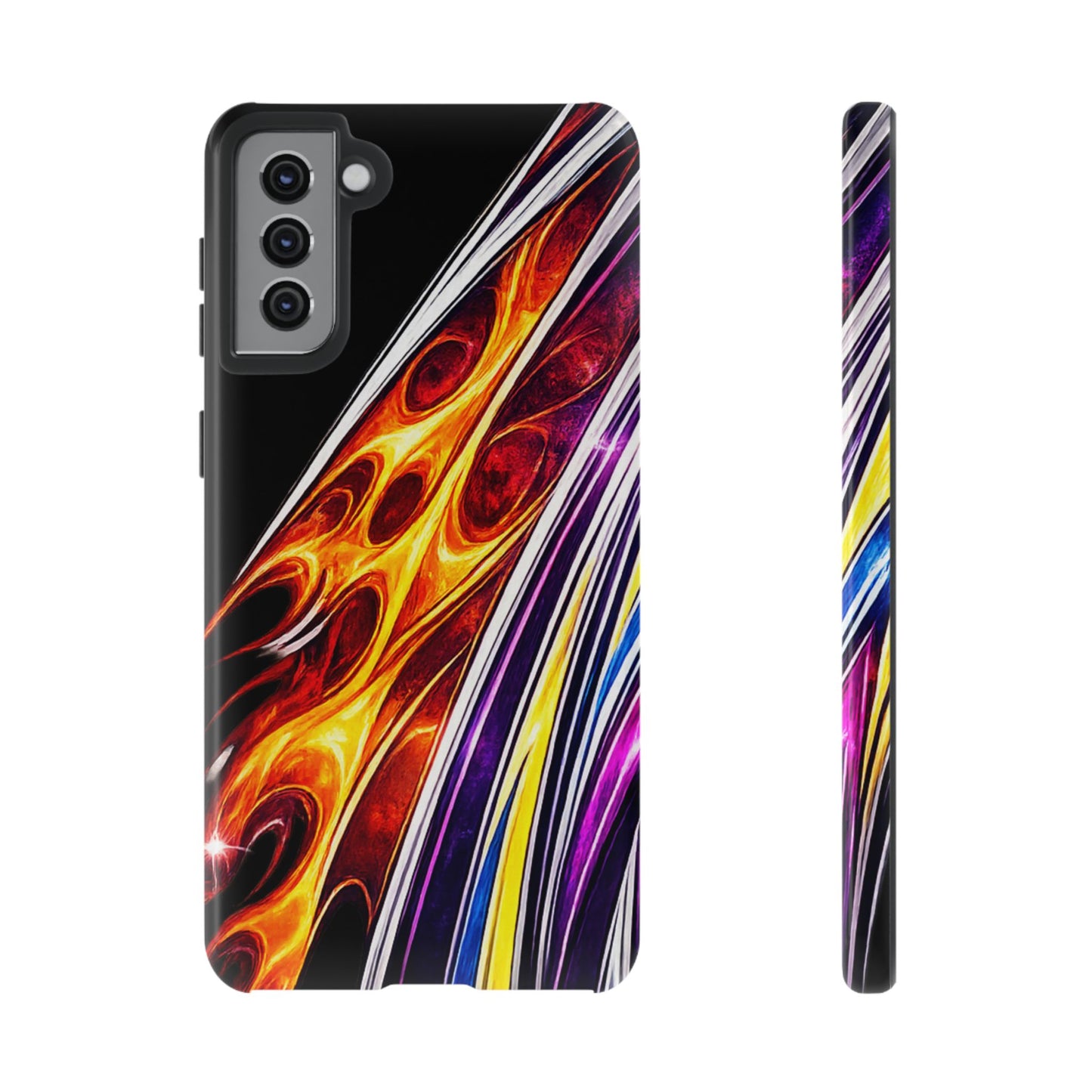 Flaming Abstract Stripes Tough Case | Colorful Phone Cover