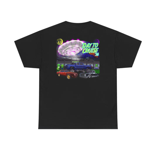 Day To Cruise Car Show Shirt Official Event Tee Retro UFO Cruise Night Automotive Streetwear